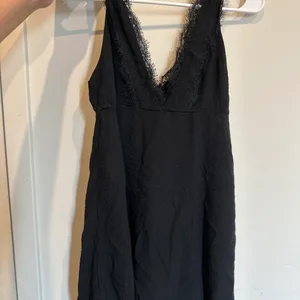 Black Lace Trim Mini Dress