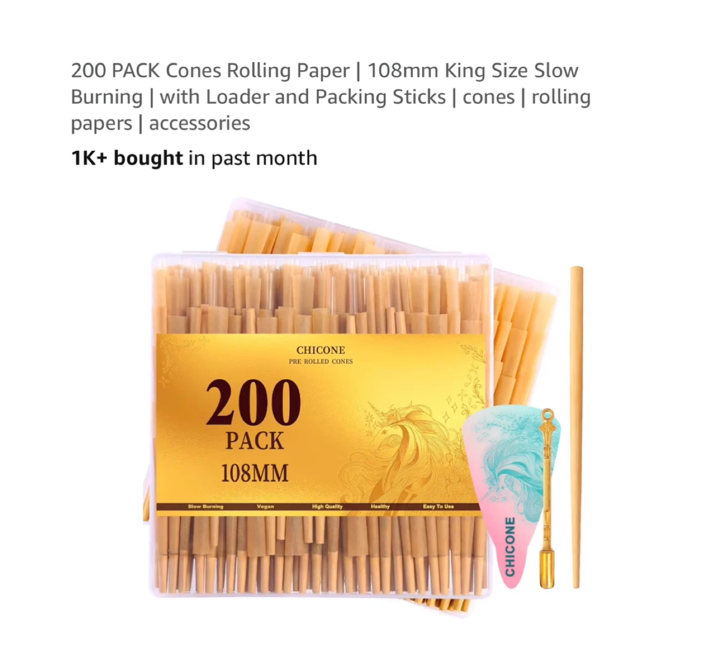 Brand new 200 PACK Cones Rolling Paper