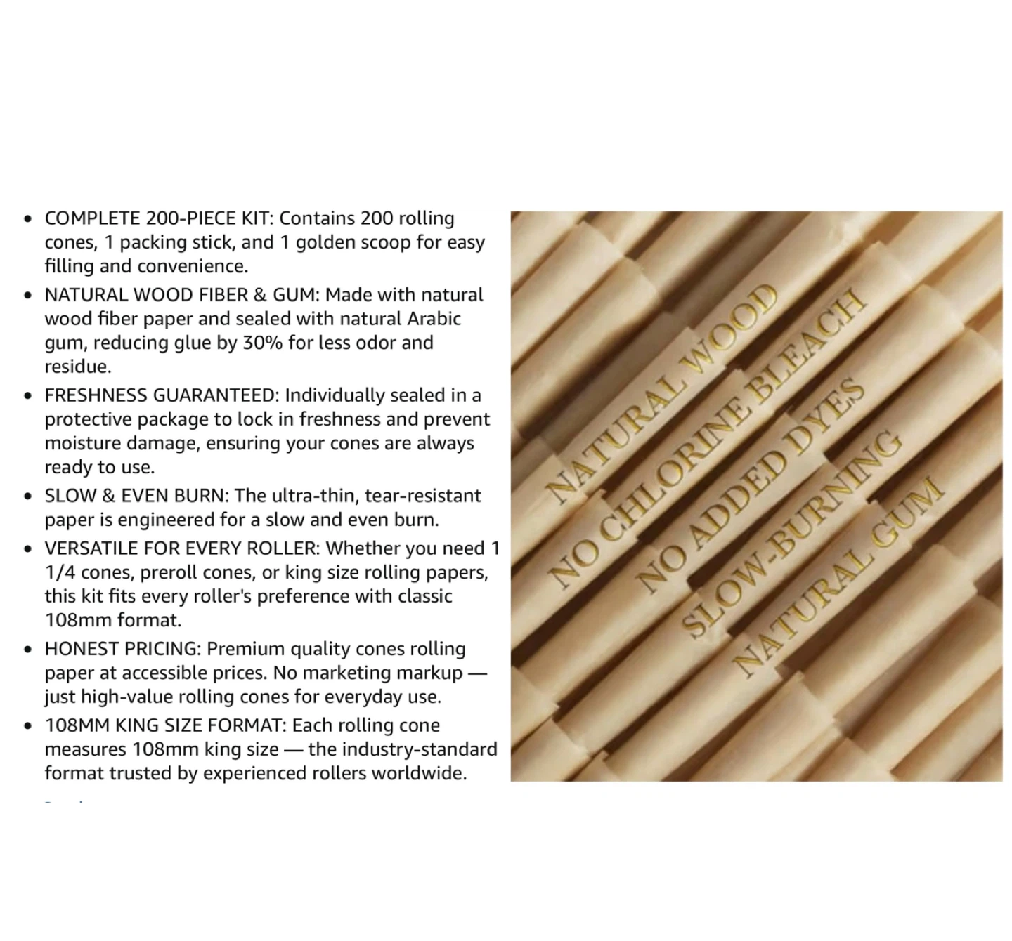 Brand new 200 PACK Cones Rolling Paper - photo 5