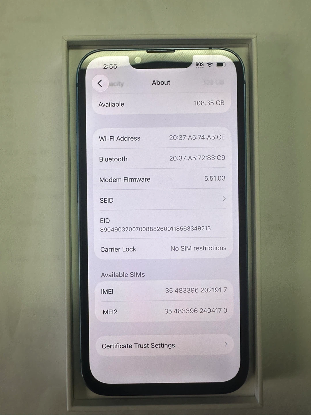 iPhone 13 128 GB Blue-Back cracked - photo 4