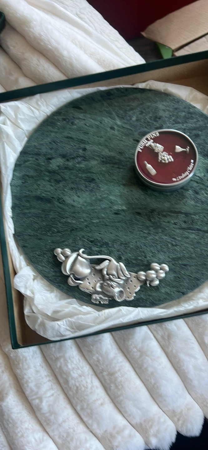Marble Cheese Board with Pewter Accents