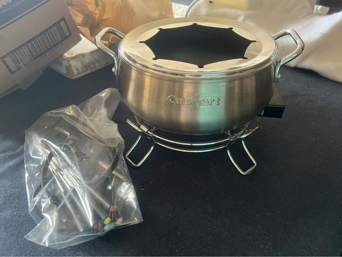 Cuisinart Stainless Steel Fondue Pot with Forks