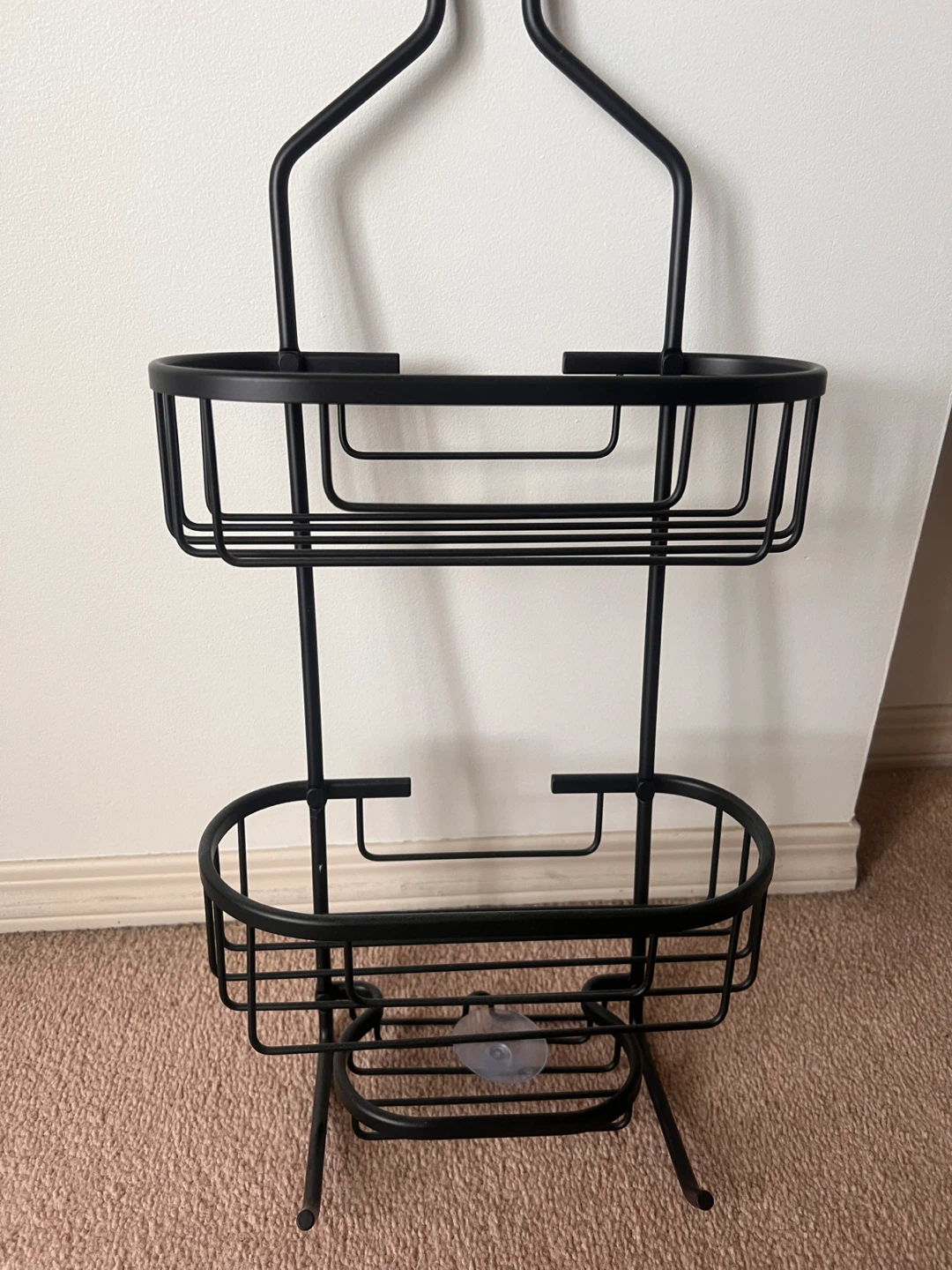 Black Metal Two-Tier Shower Caddy