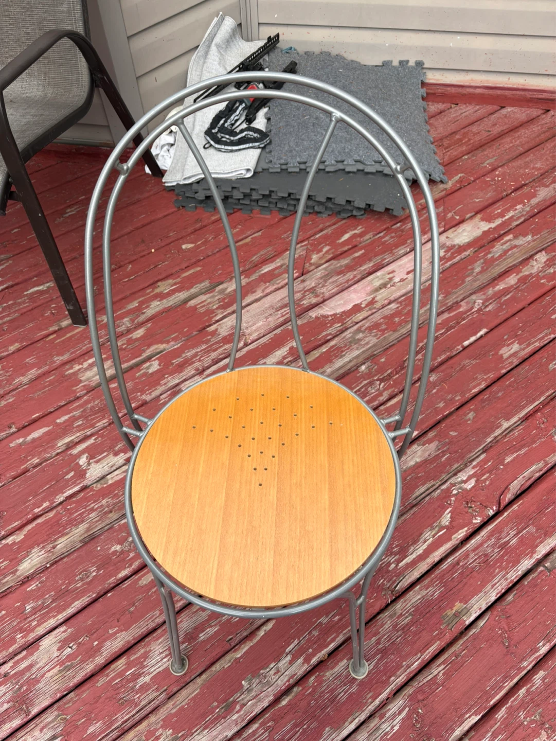 Metal and Wood Accent Chair
