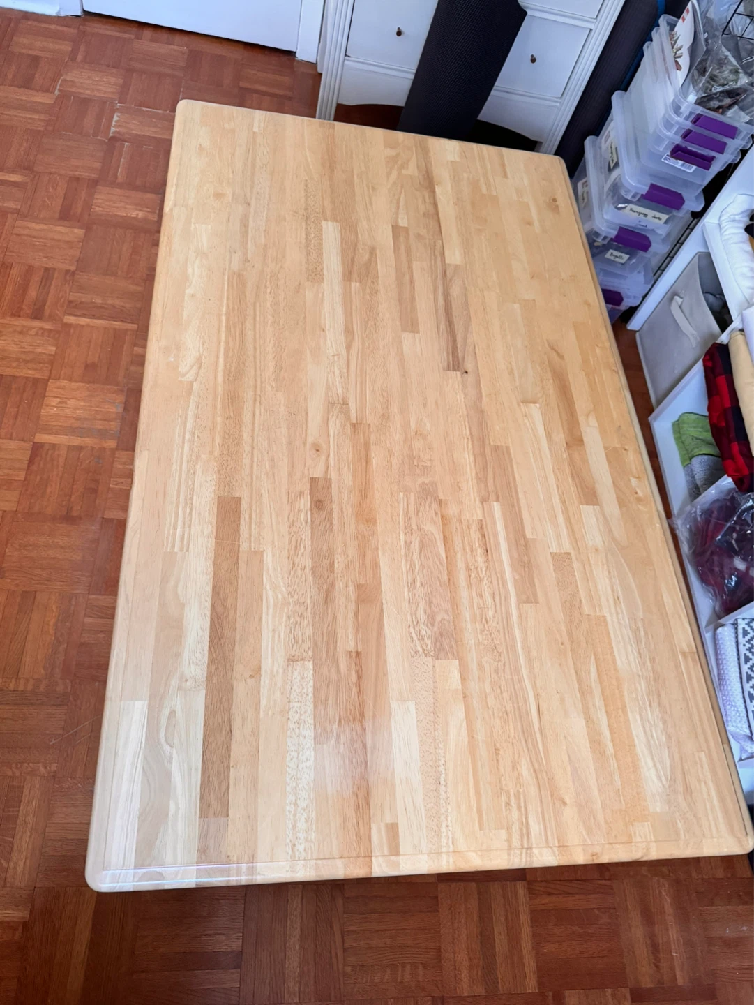 Wooden Coffee Table with White Base - photo 2