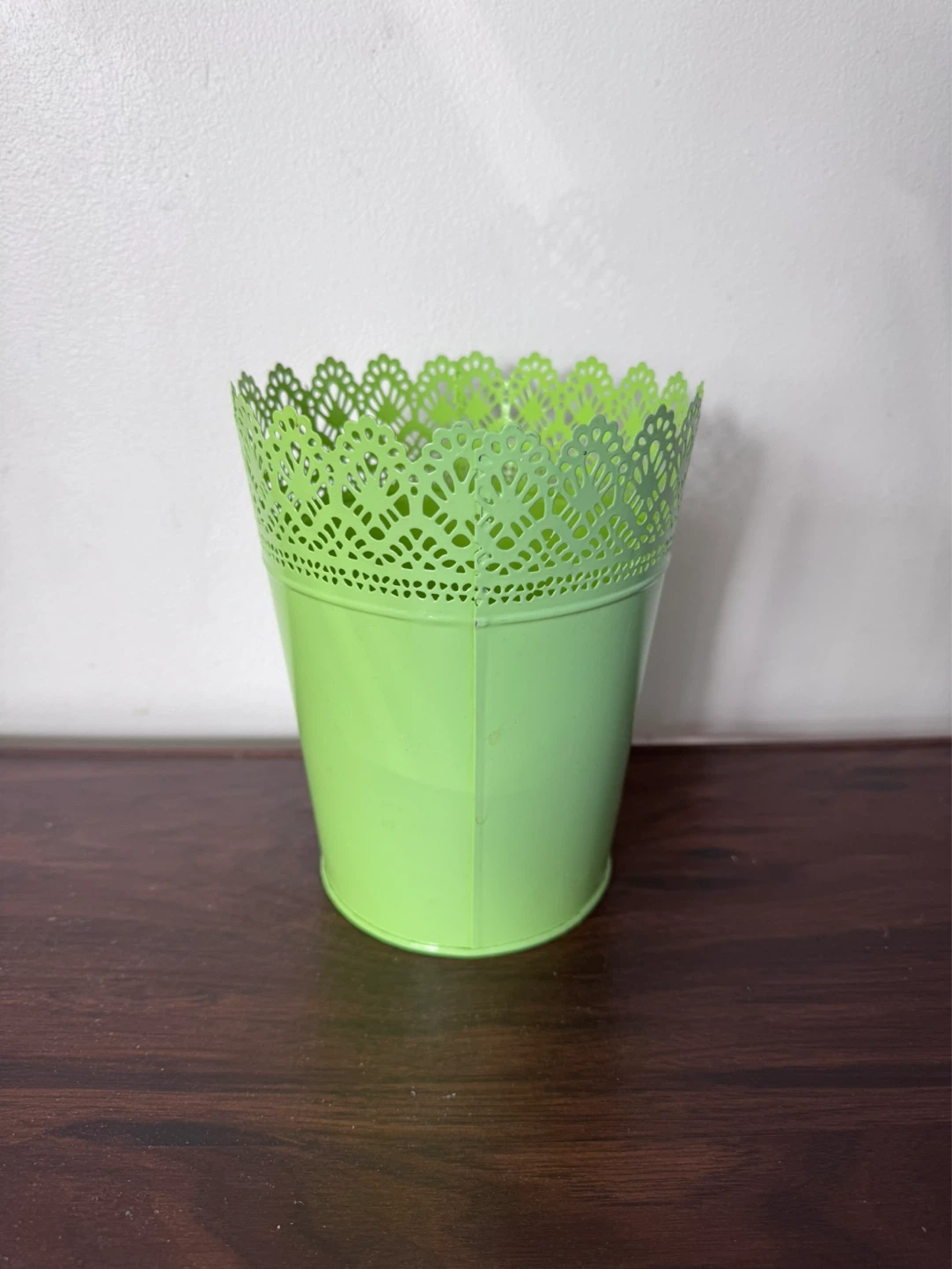 Lime Green Decorative Metal Pot