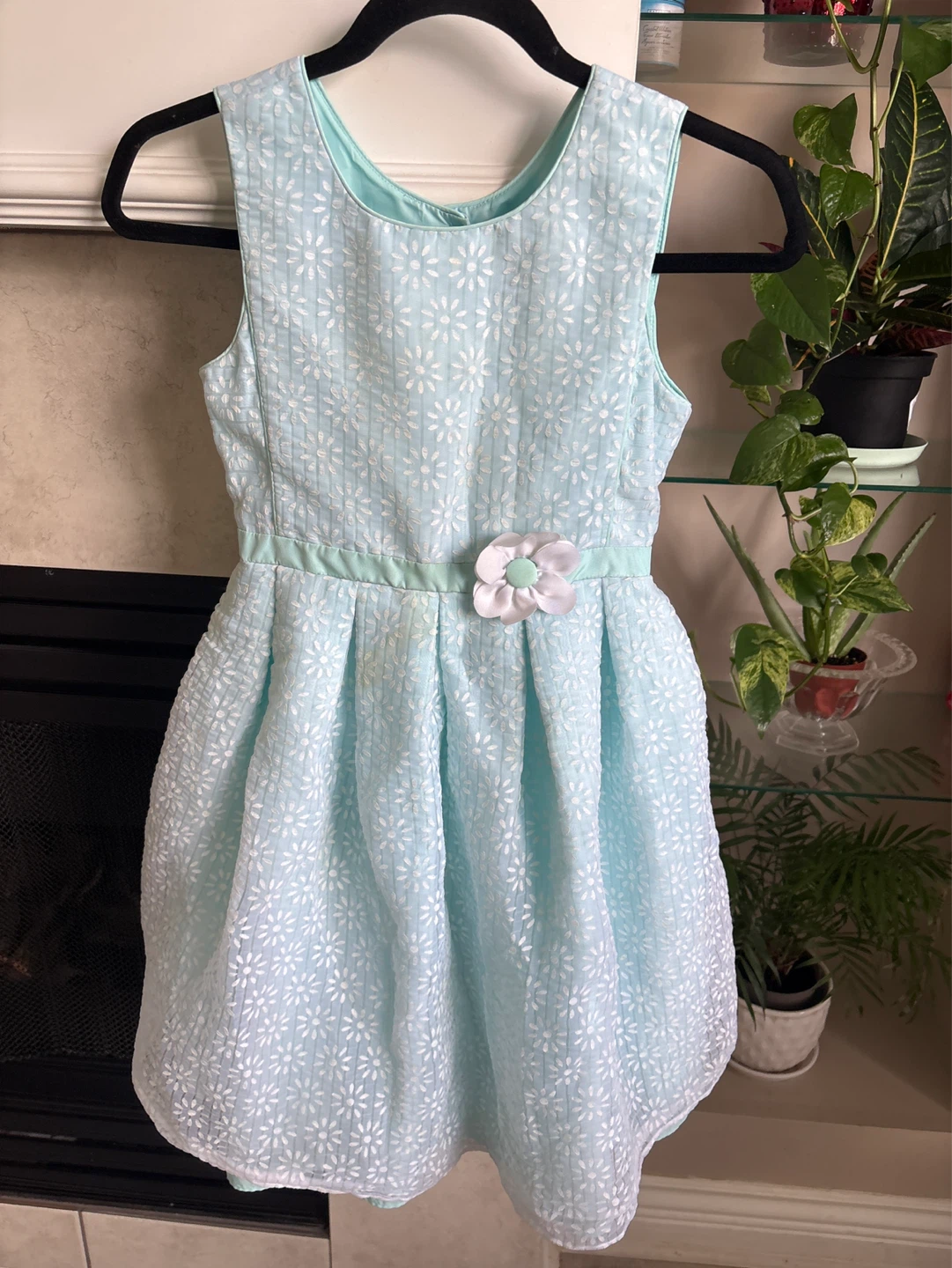 Light Blue Floral Dress with Flower Accent - photo 3