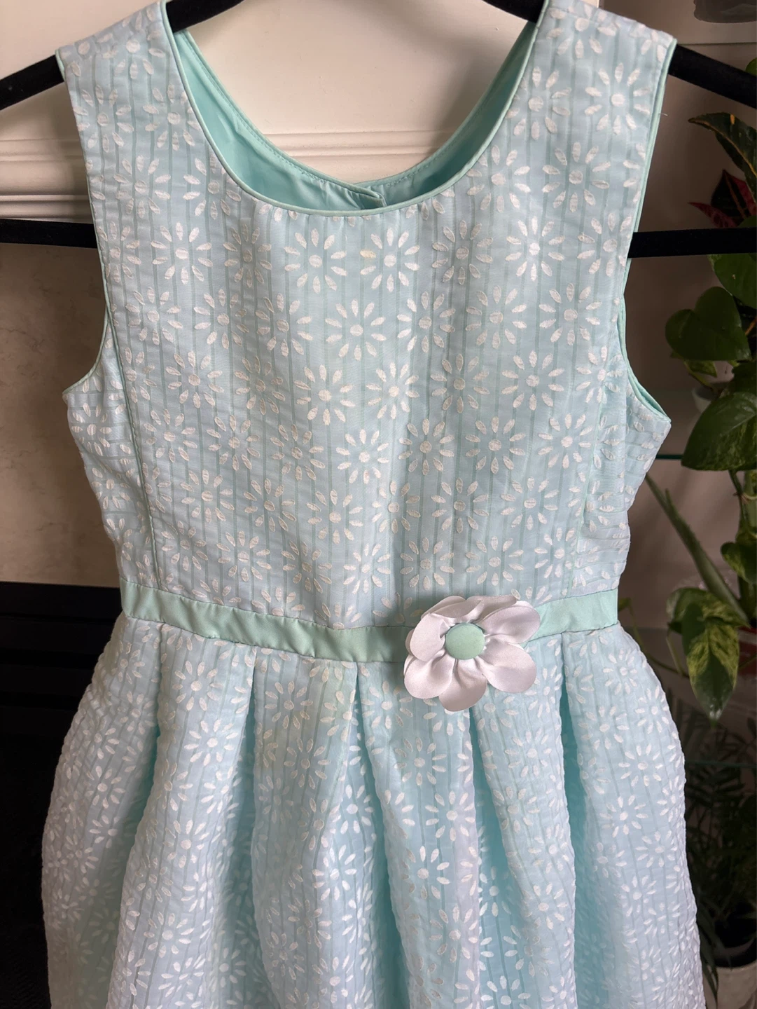 Light Blue Floral Dress with Flower Accent - photo 2
