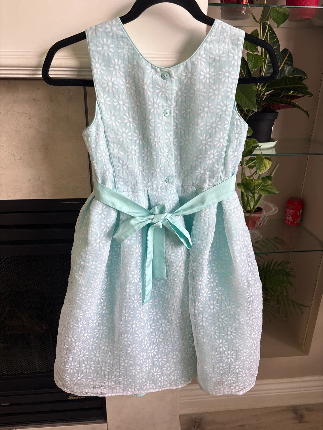 Light Blue Floral Dress with Flower Accent - photo 4