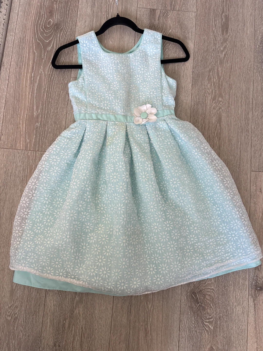 Light Blue Floral Dress with Flower Accent - photo 5