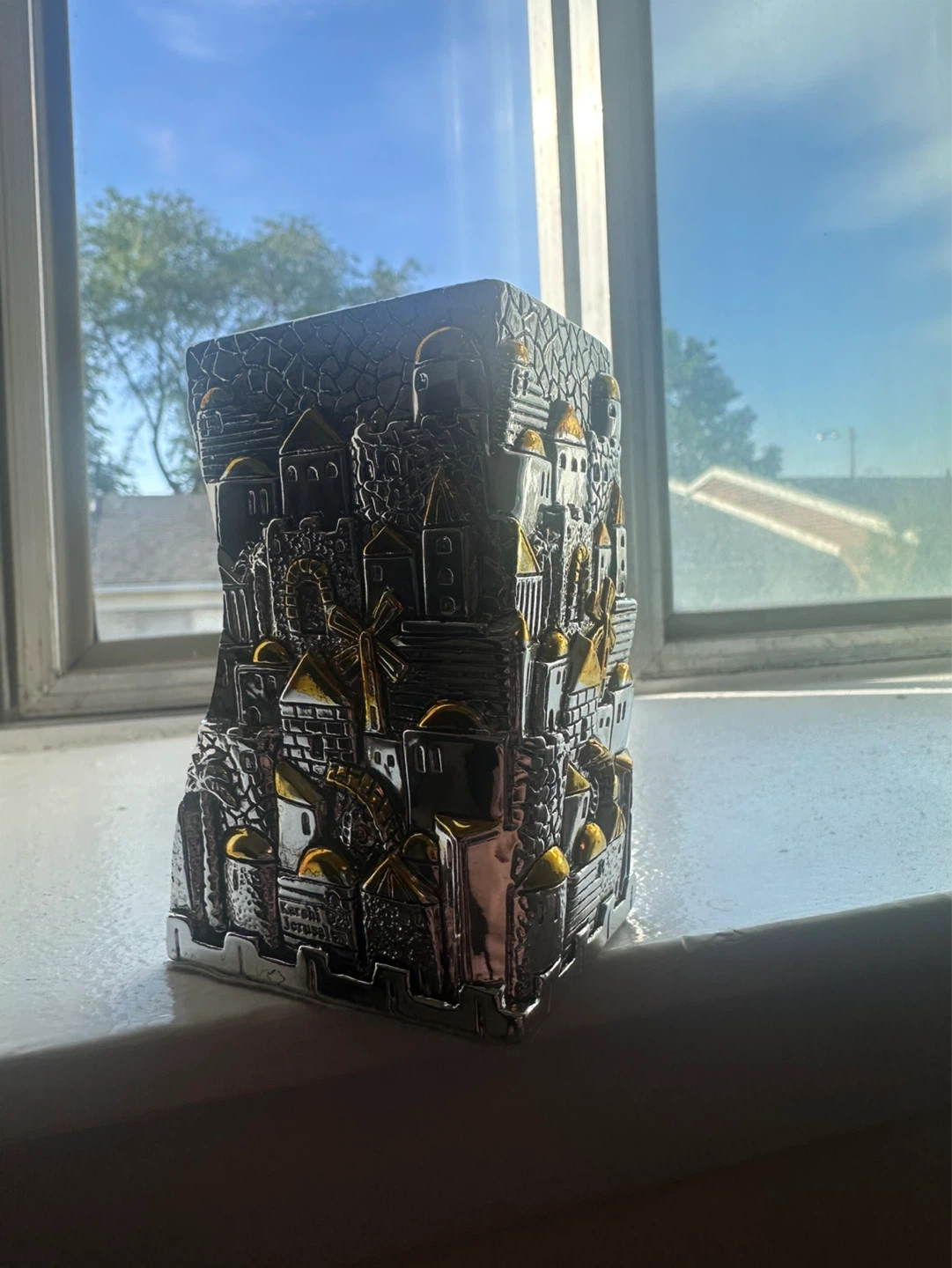 Silver Plated Decorative Candle Holder – Gold Accents - photo 3
