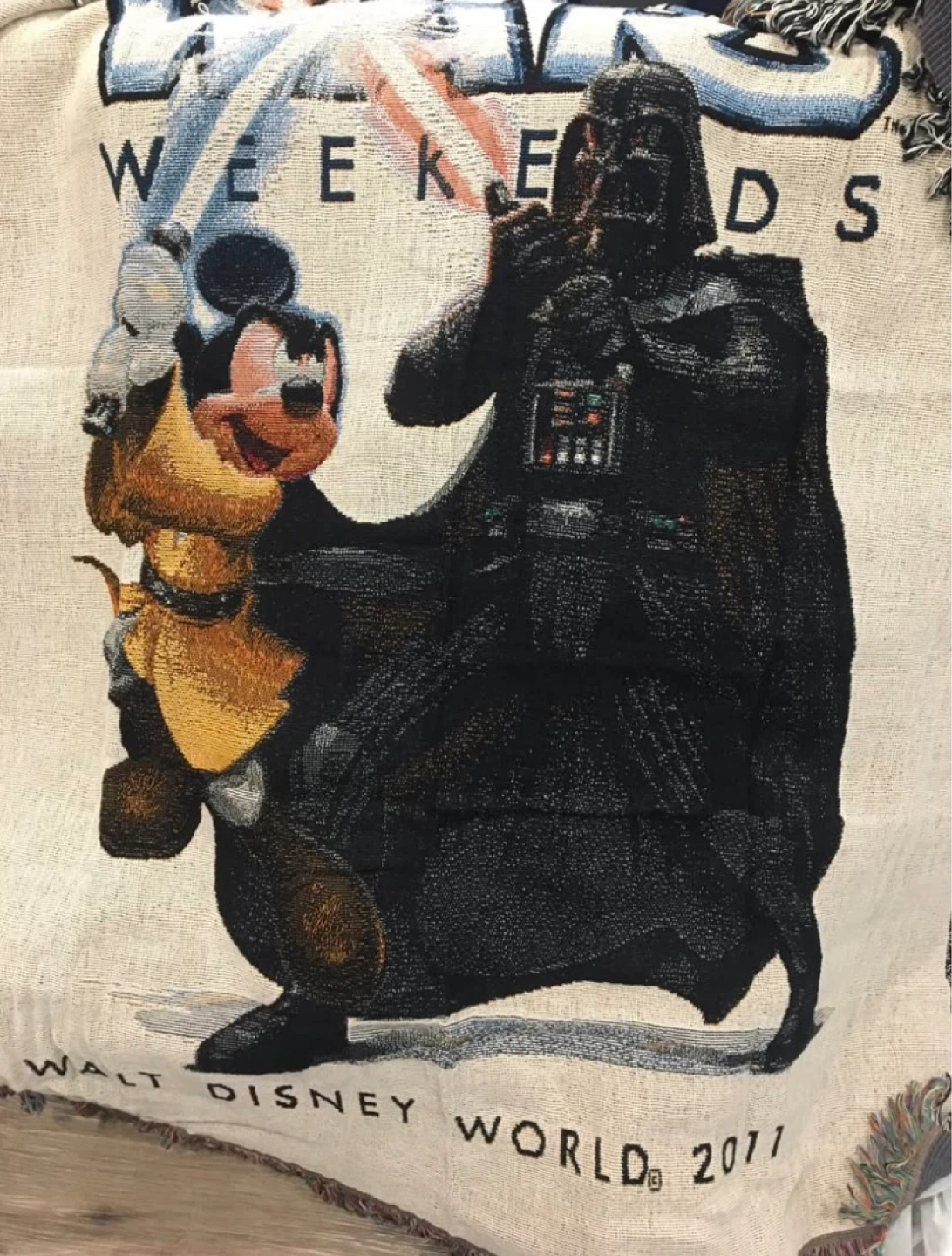Star Wars Weekends woven cotton blanket from 2011, 50x60