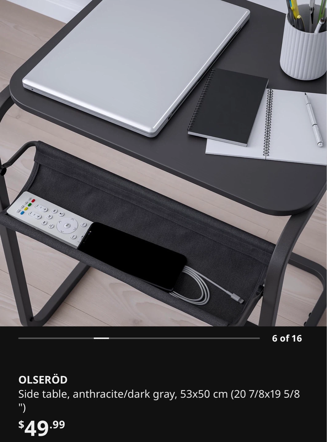 IKEA OLSERÖD Side Table - Anthracite/Dark Gray - photo 4