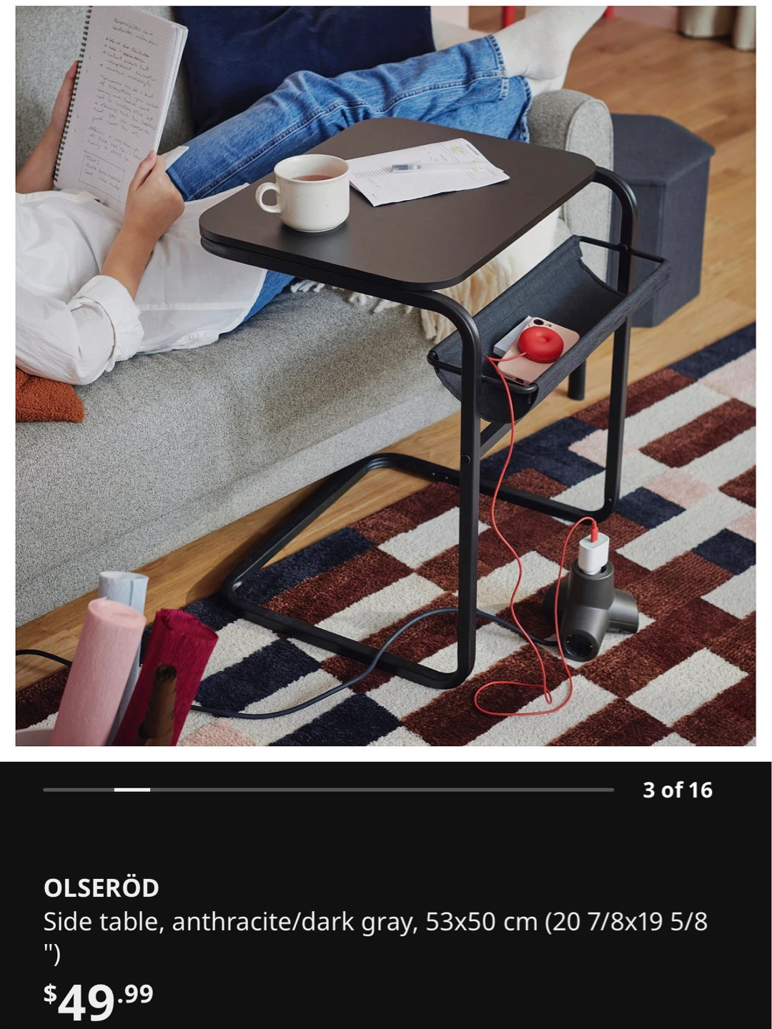 IKEA OLSERÖD Side Table - Anthracite/Dark Gray - photo 3