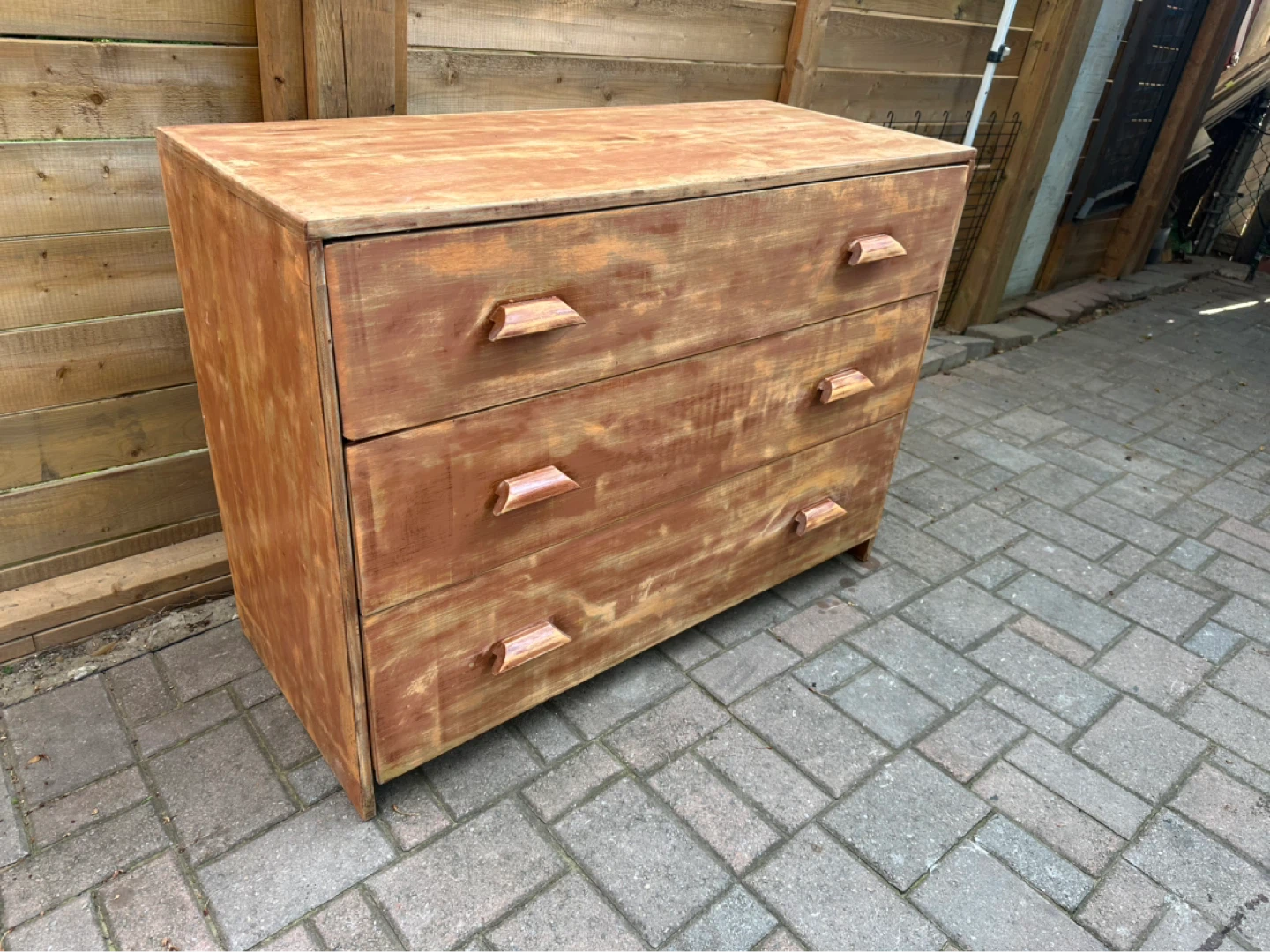 Solid Natural Wood 3‑Drawer Dresser – Distressed & Ready for Use - photo 2