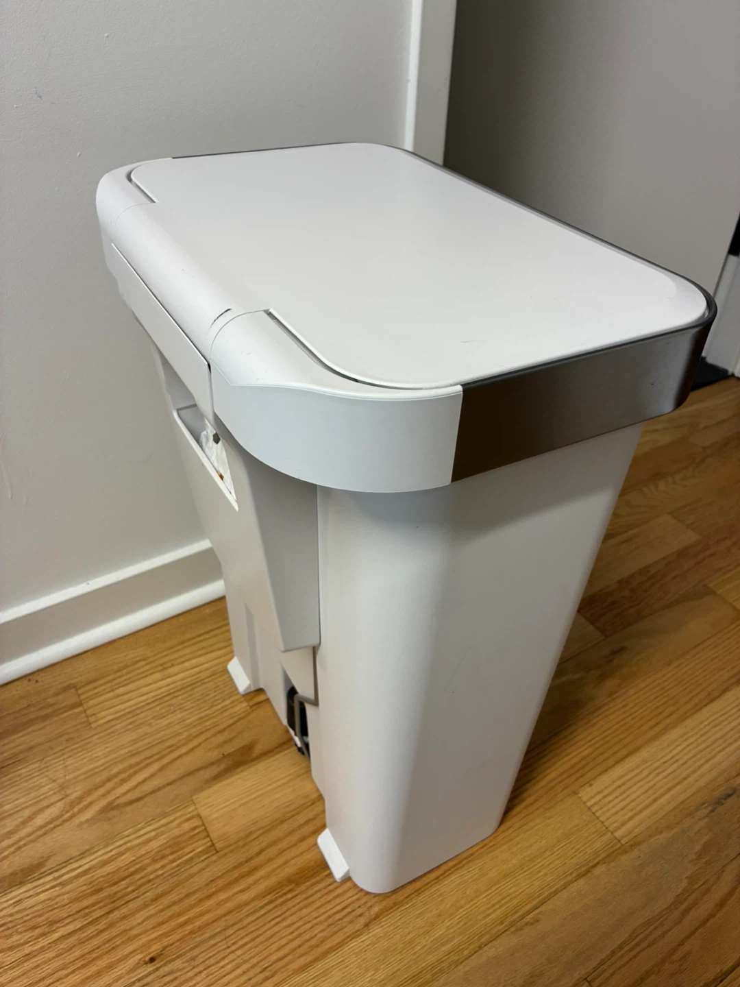 Simplehuman 45L White Stainless Steel Step Trash Can - photo 3