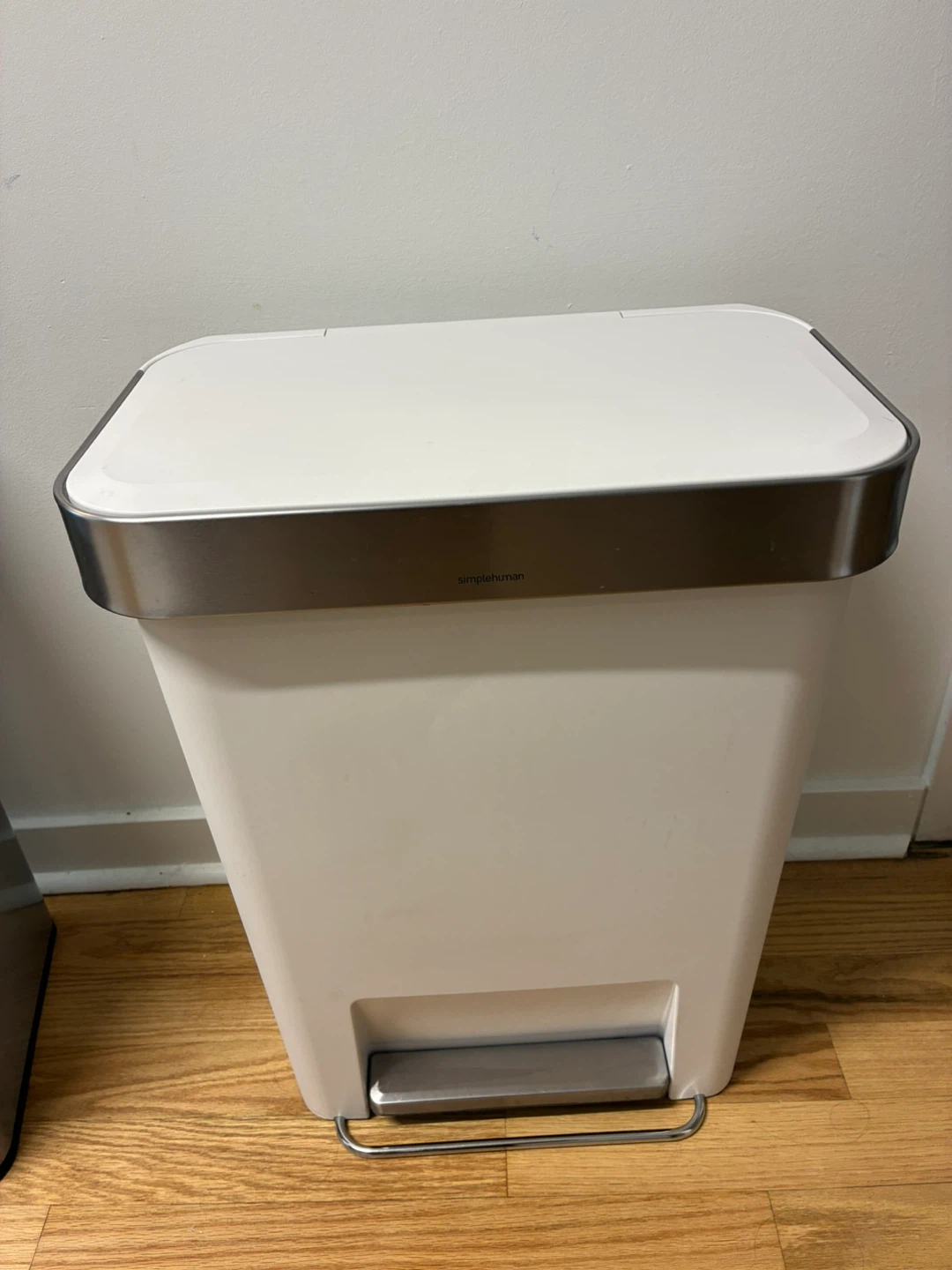 Simplehuman 45L White Stainless Steel Step Trash Can - photo 2