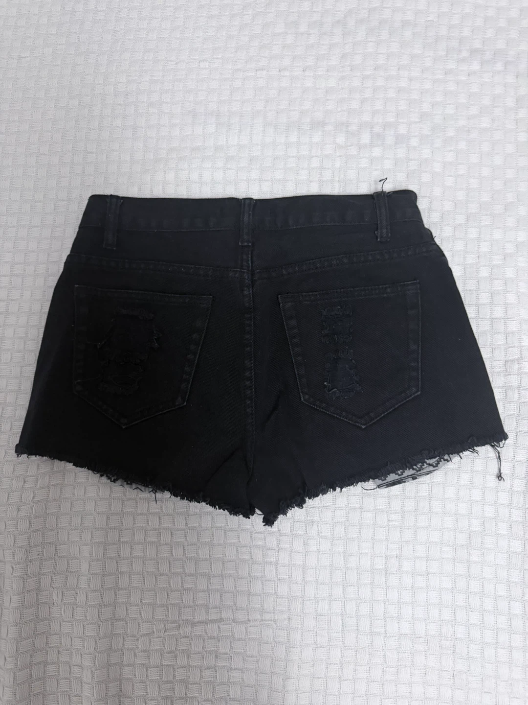 Forever 21 Black Studded Ripped Denim Shorts - photo 2