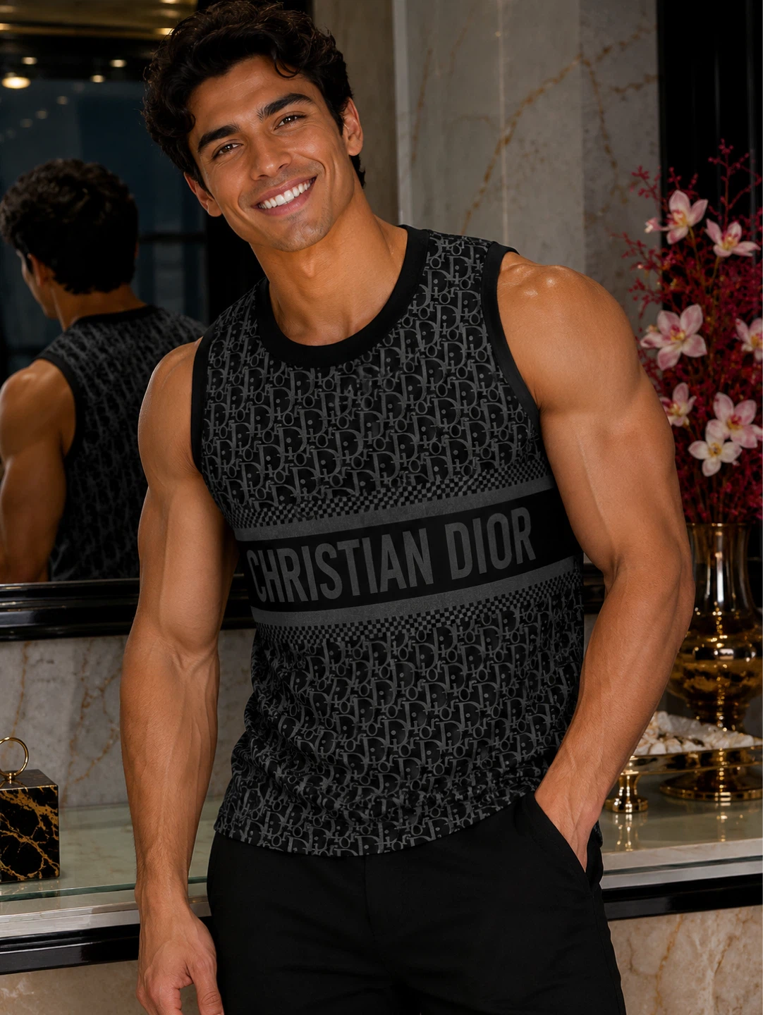 Christian Dior Men's Tank Top - All Over Dior Print - photo 3
