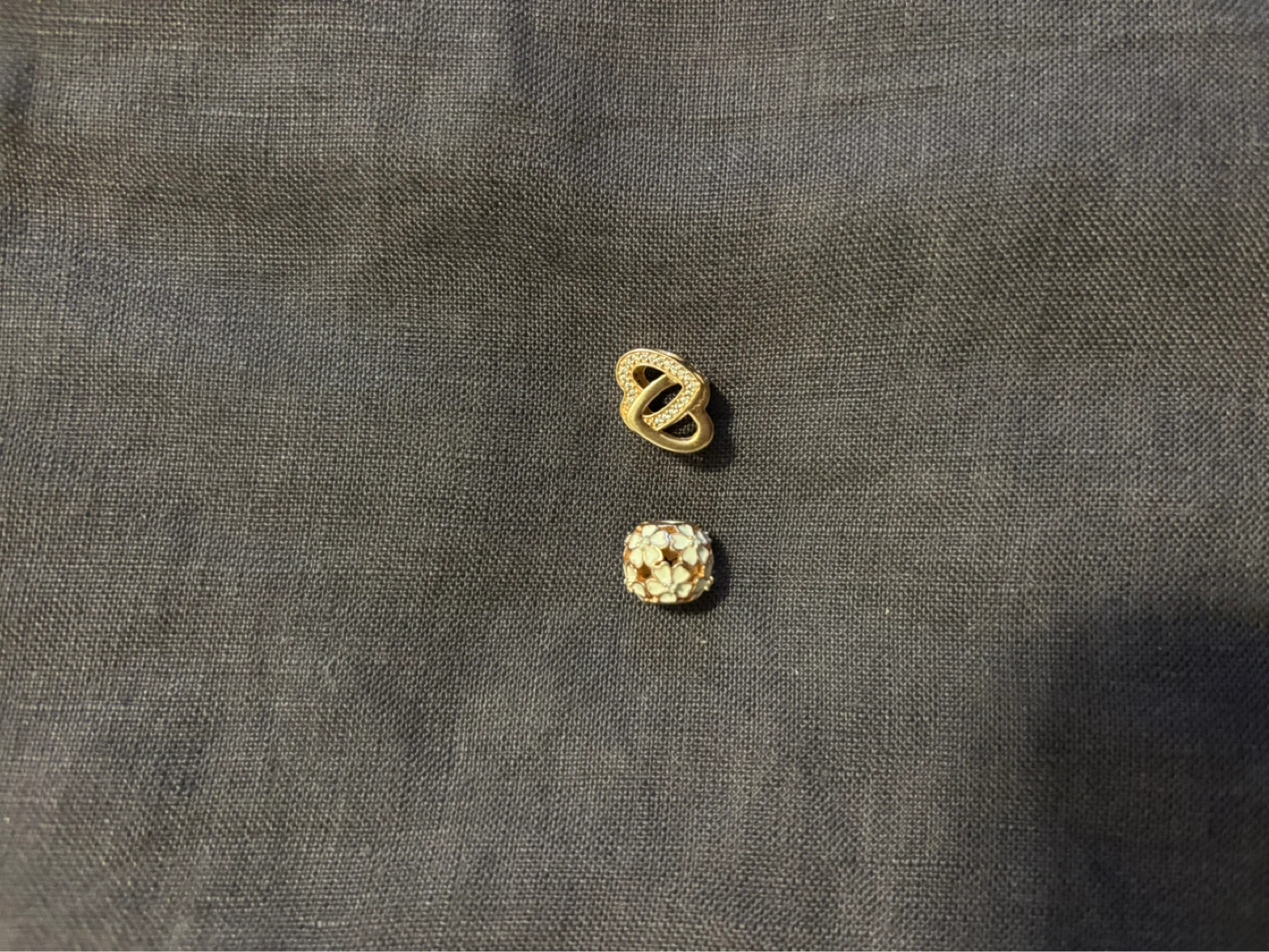 Rose gold pandora charms
