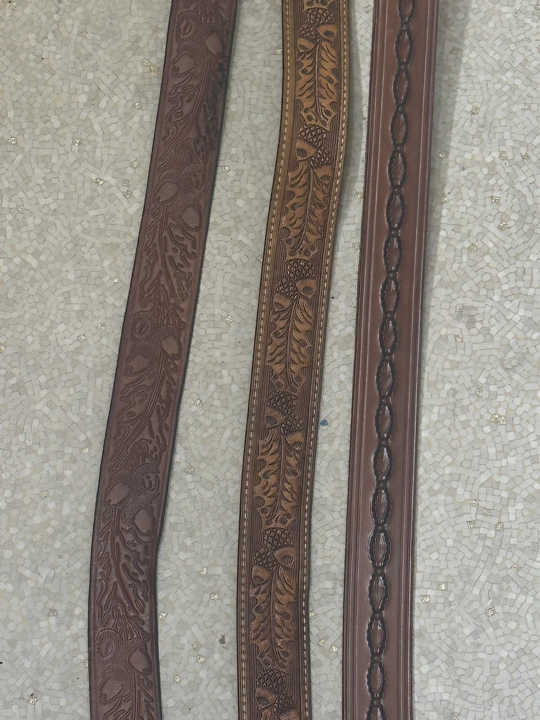 Vintage brown leather western belts individually priced. - photo 3