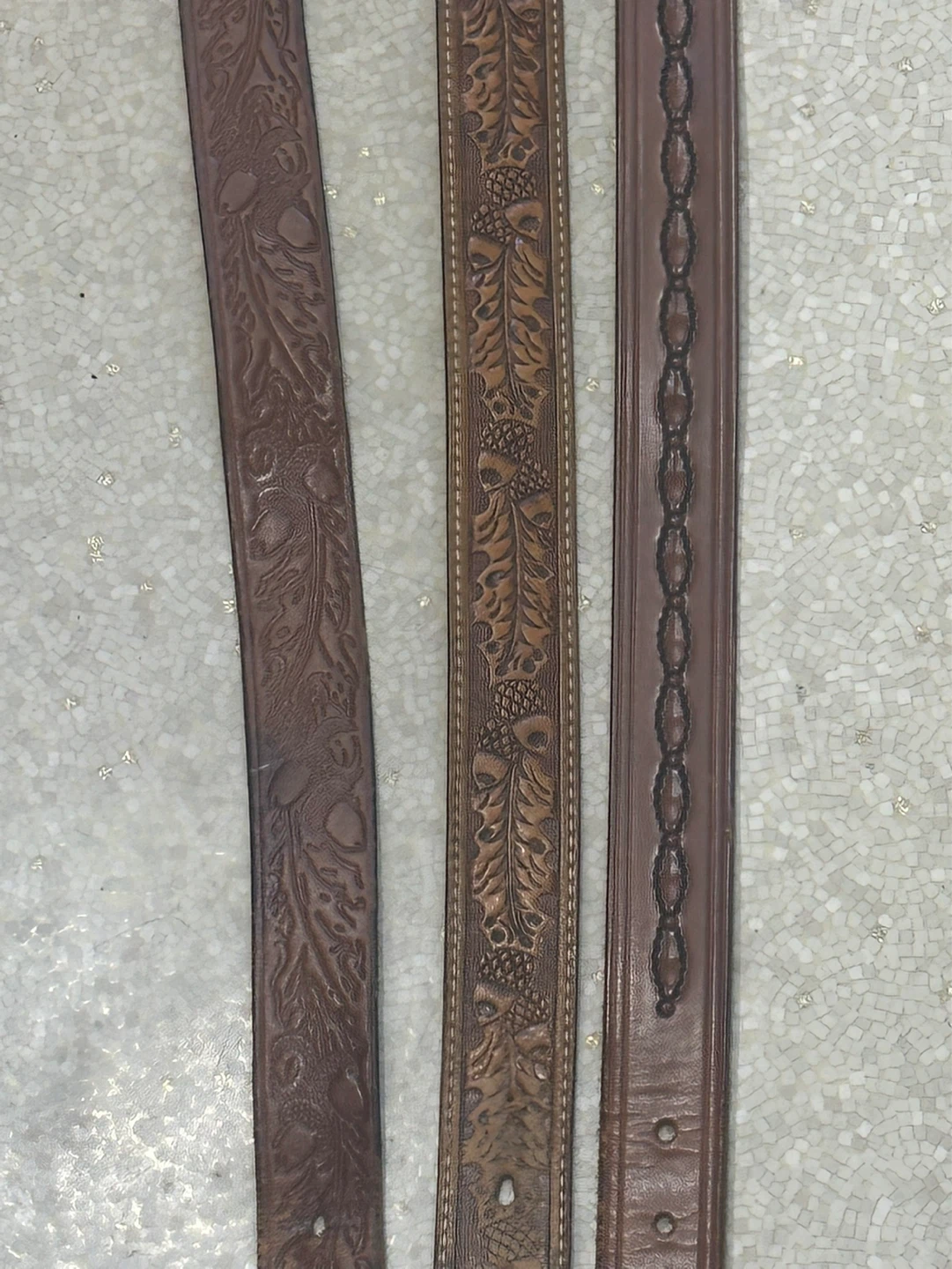 Vintage brown leather western belts individually priced. - photo 4