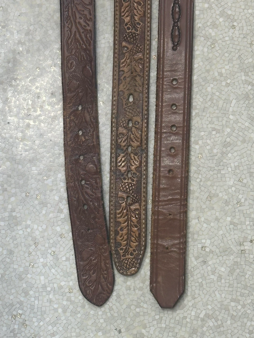 Vintage brown leather western belts individually priced. - photo 5
