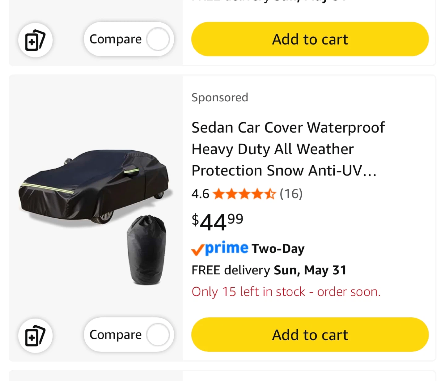 Sedan Car Cover - Waterproof, All Weather Protection - photo 3