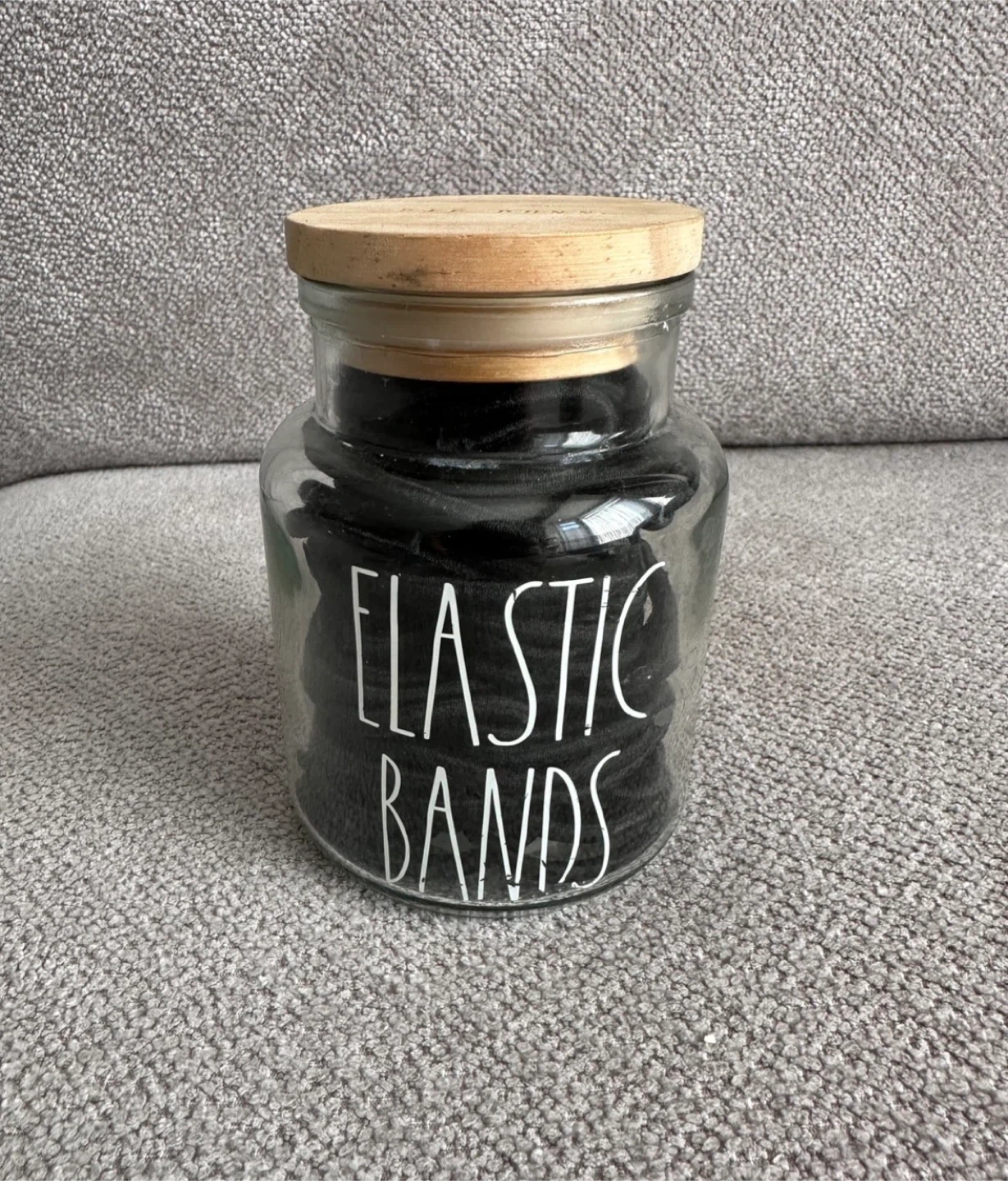 Glass Jar with Elastic Bands