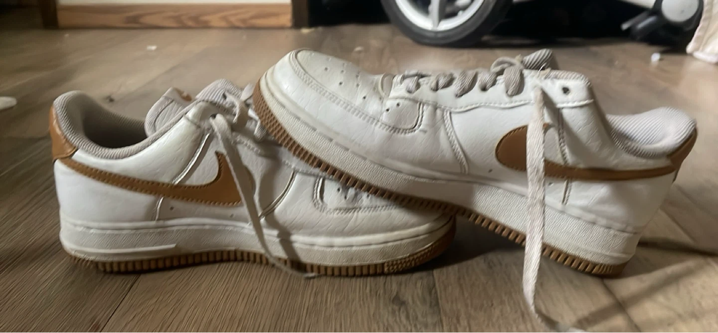 Nike Air Force 1 Sneakers - White and Tan