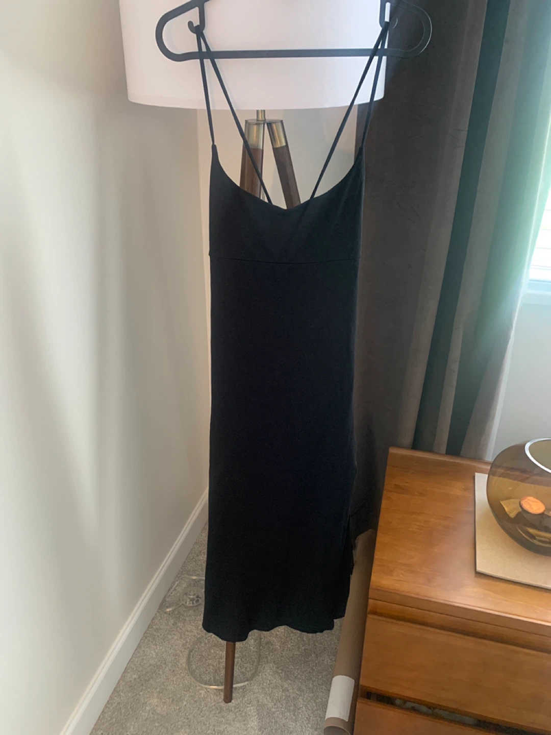 Aritzia Black Mini Dress with Tie Back