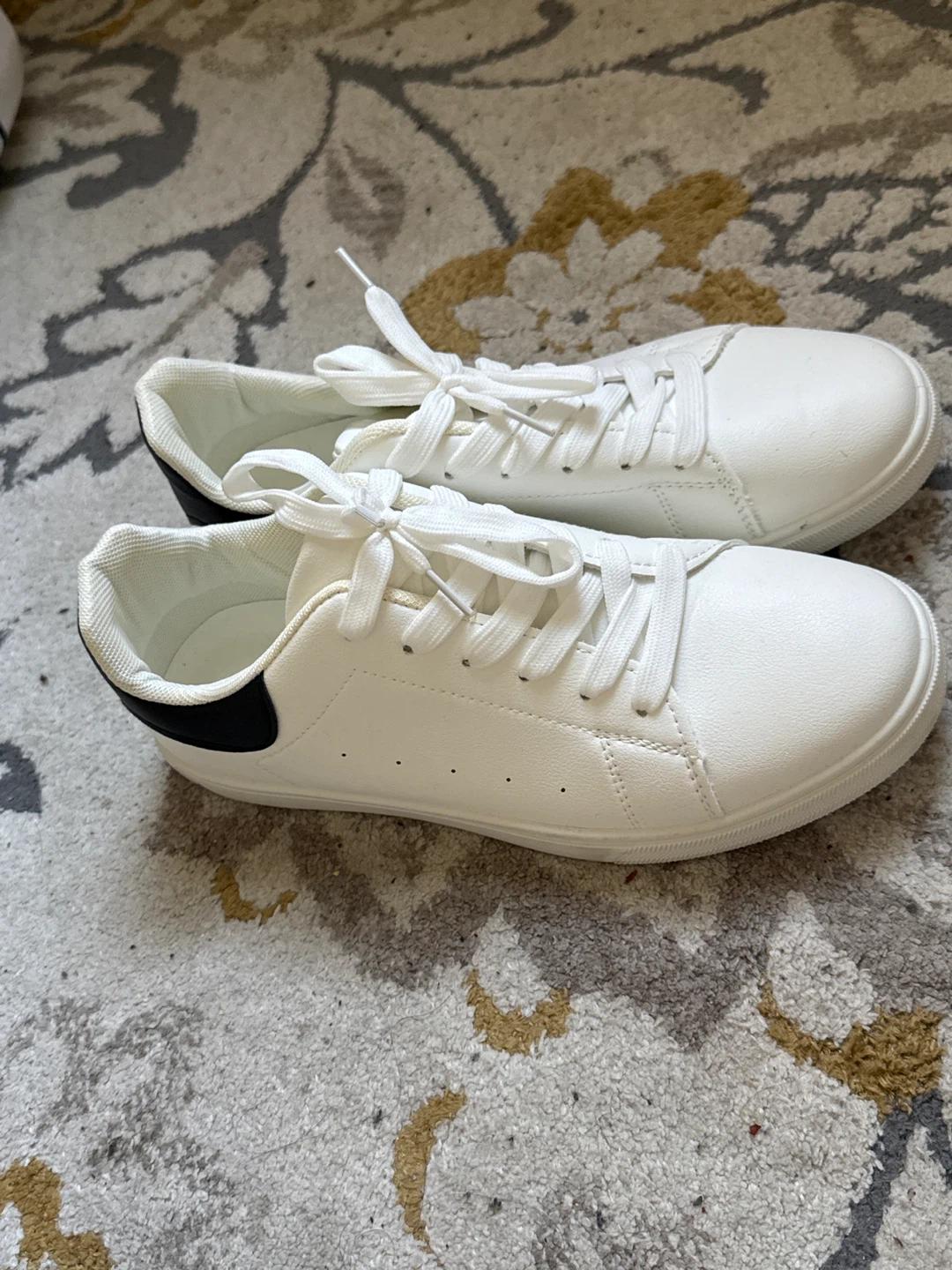 White Sneakers with Black Accent