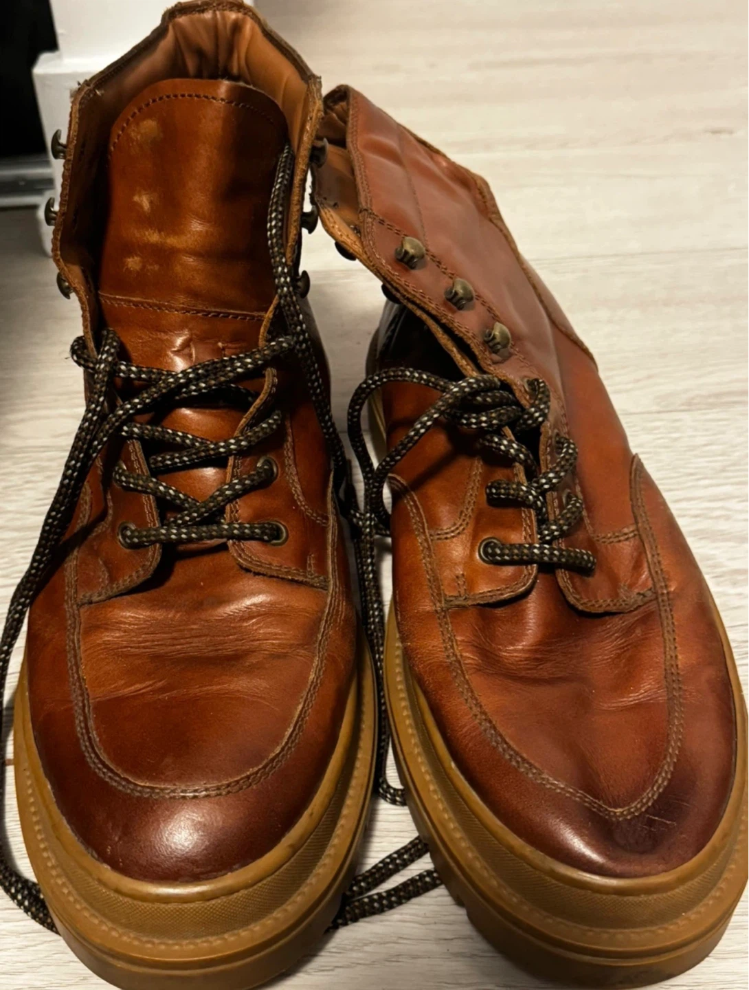 ALDO Brown Leather Lace-Up Boots