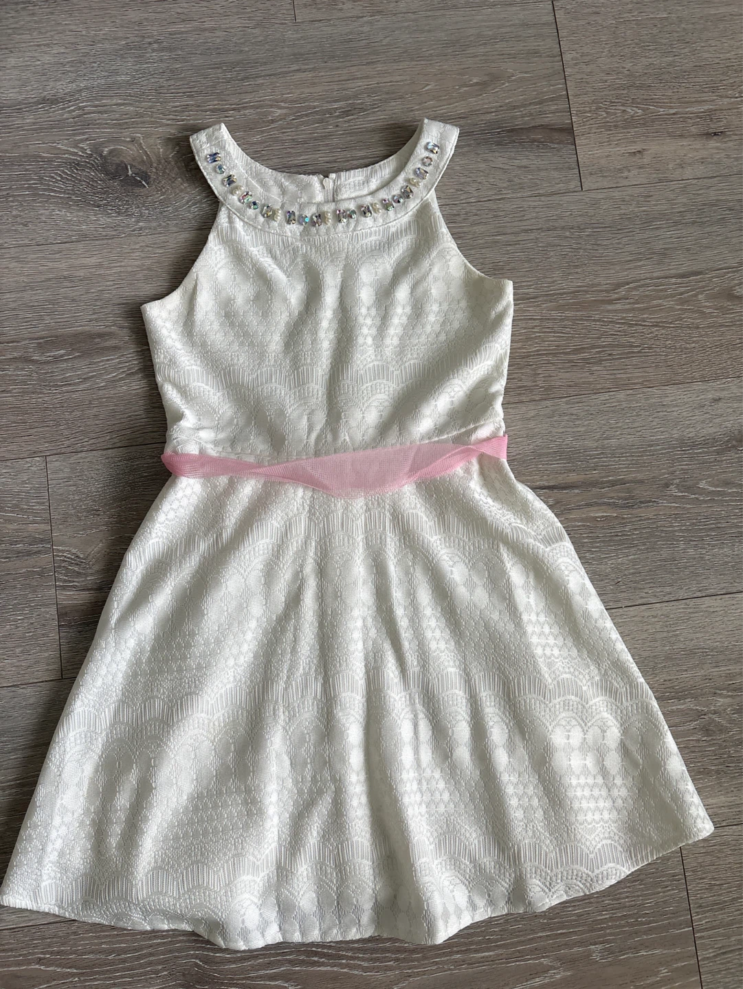 The Children's Place White Jeweled Dress Size 8