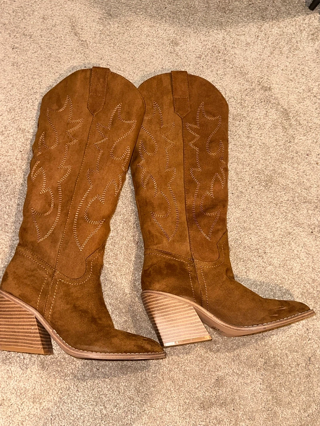 Madden Girl Brown Suede Cowboy Boots