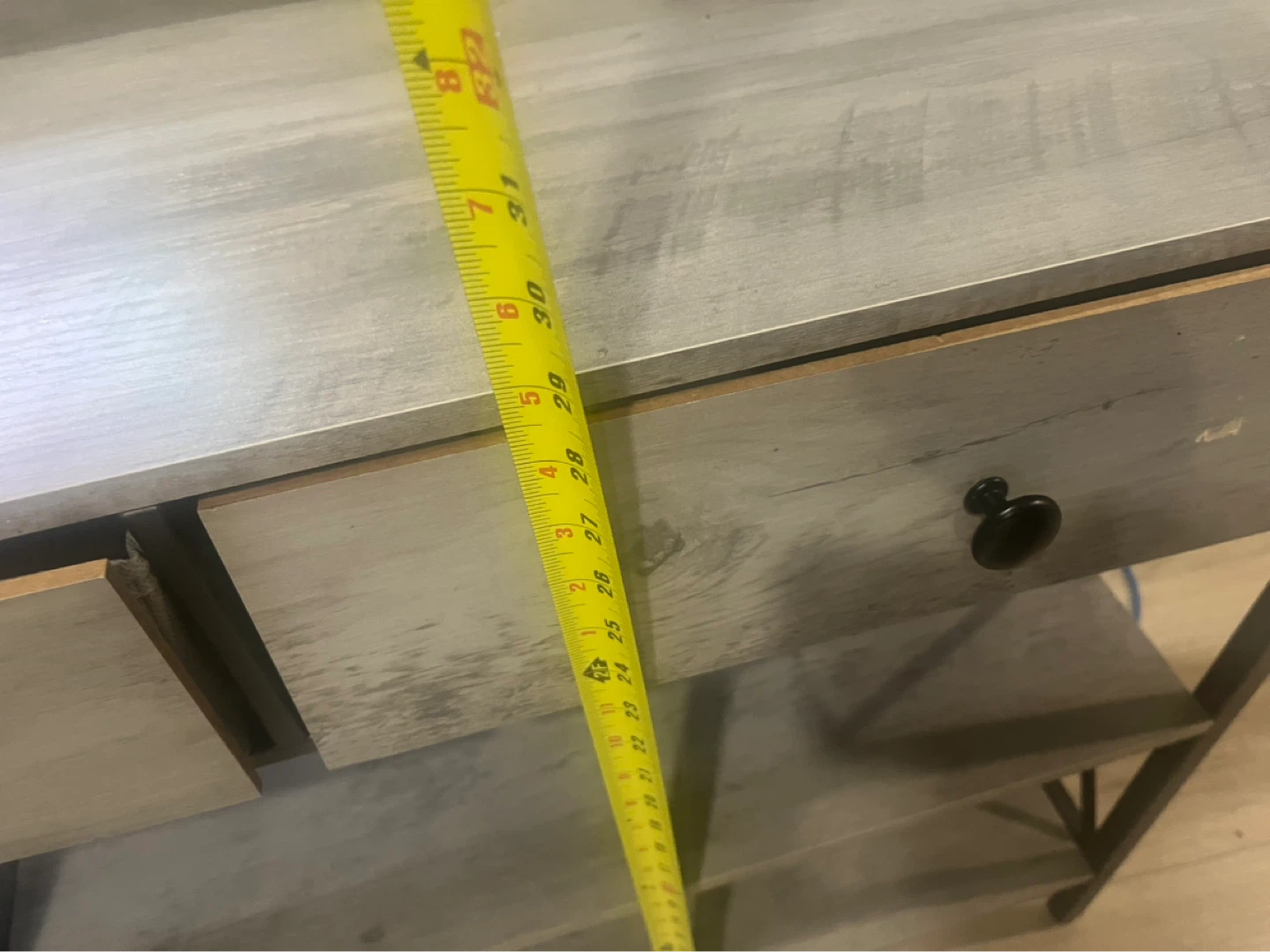Grey Console Table with Drawers and Shelves - photo 4