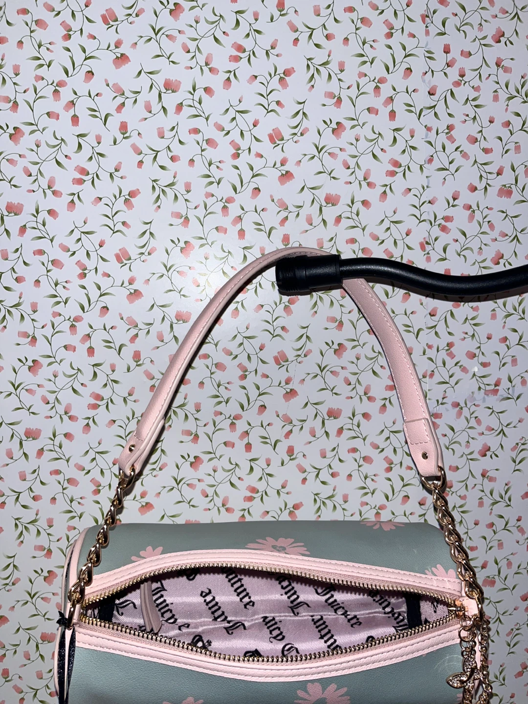 Juicy Couture Floral Cylinder Shoulder Bag Blue Pink - photo 3