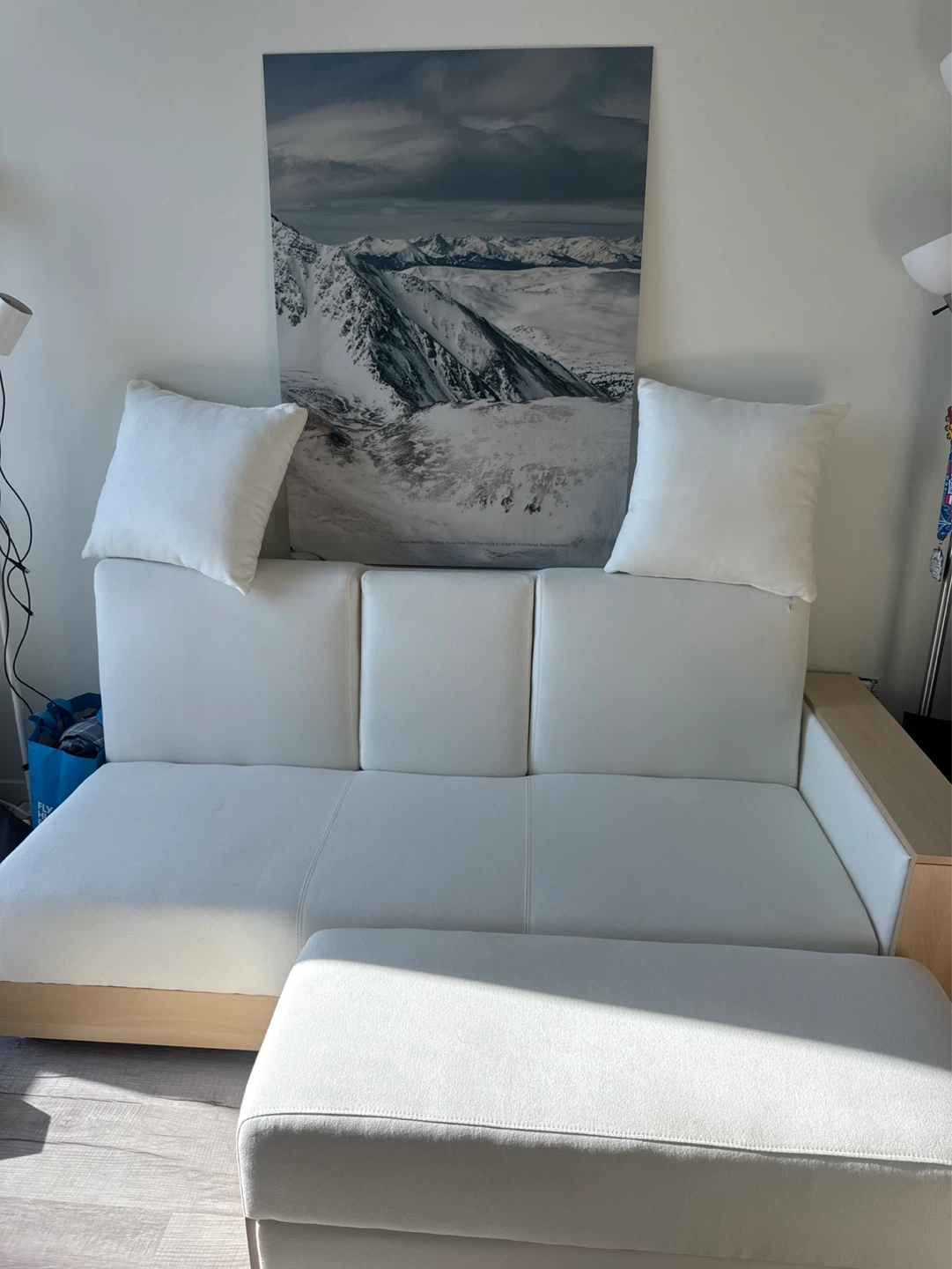 White sleeper sofa with 2 drawers storage! - photo 2