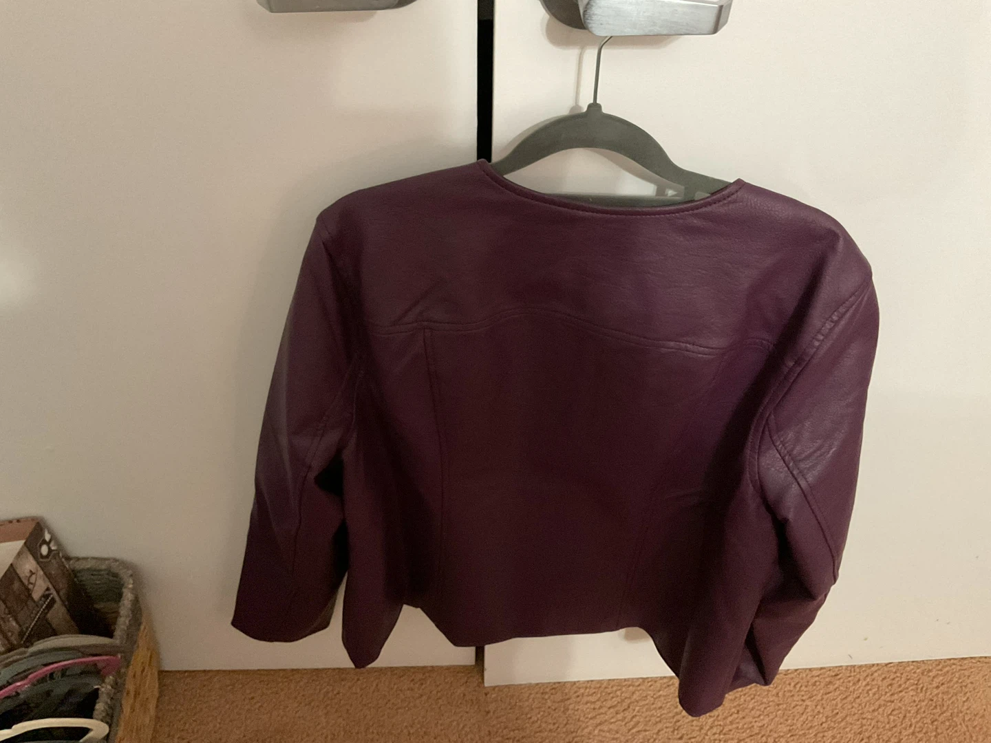 Colleen Lopez Burgundy Faux Leather Jacket - photo 3