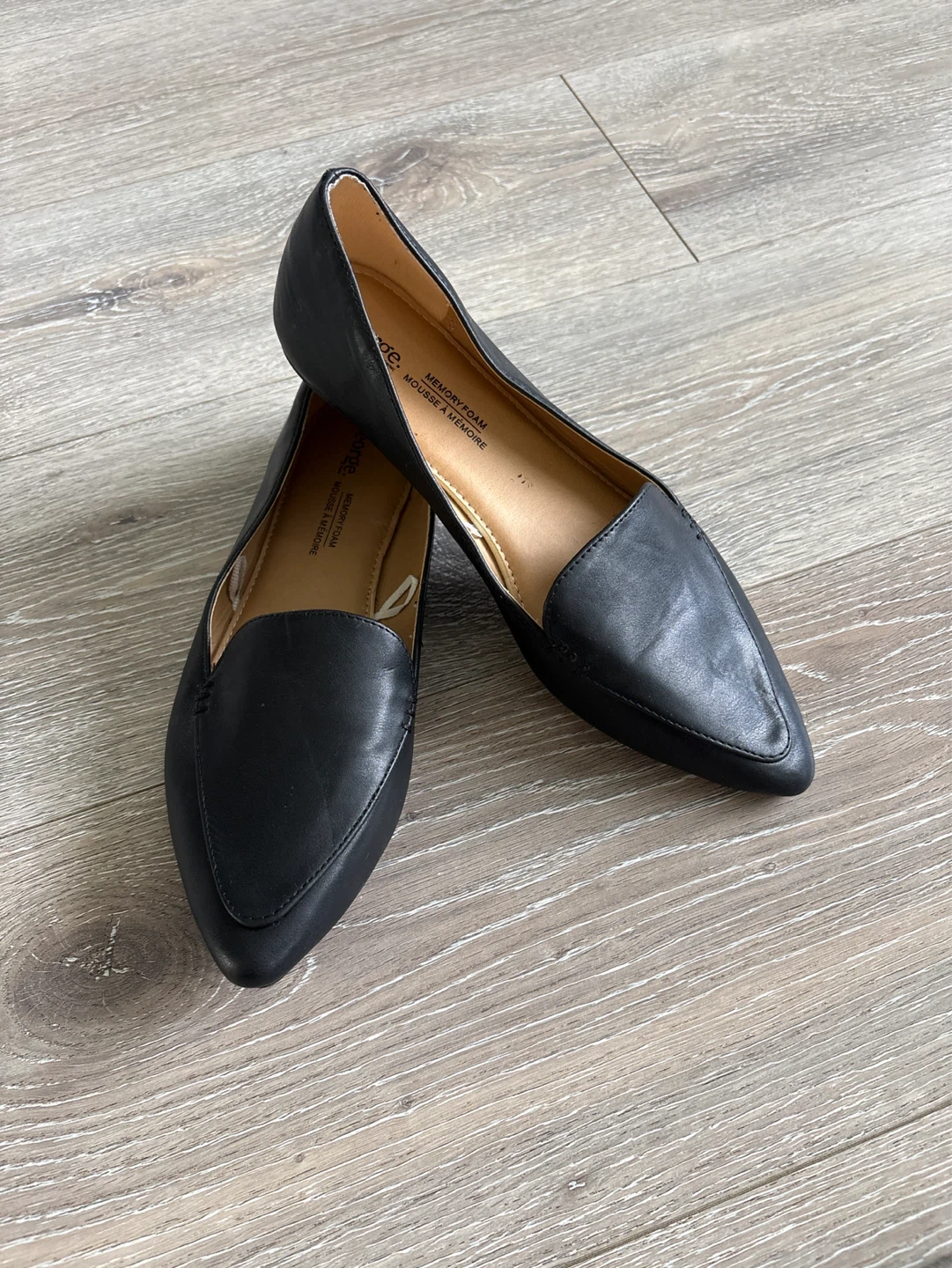 George Black Memory Foam Loafer Flats
