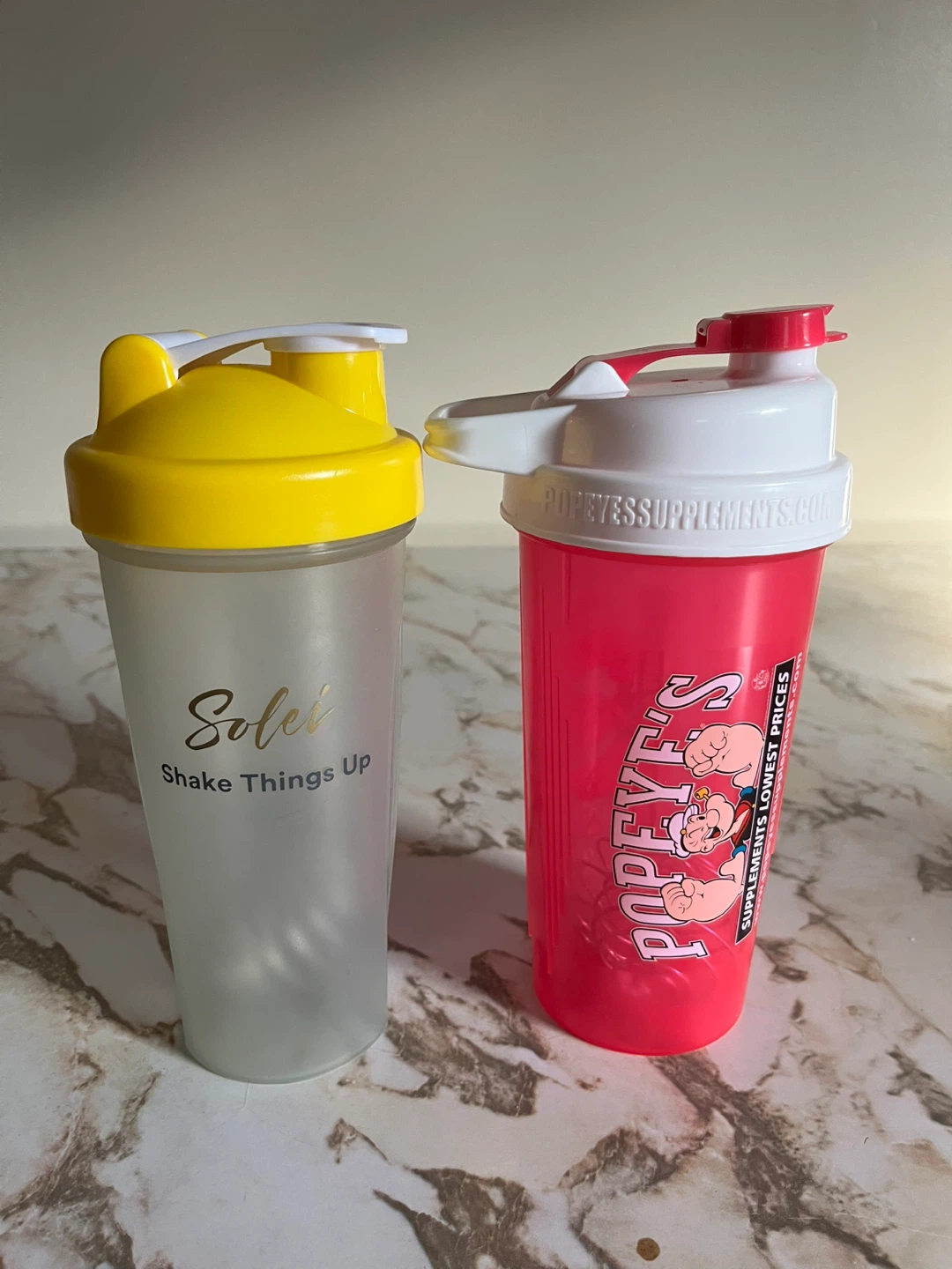 Two shaker bottles