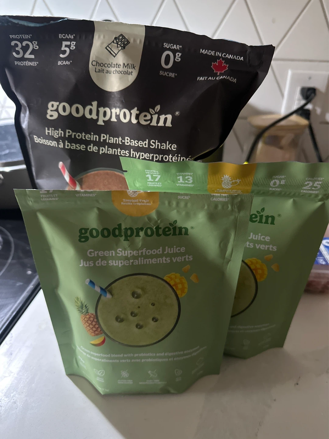 Vegan protein powder and greens powder