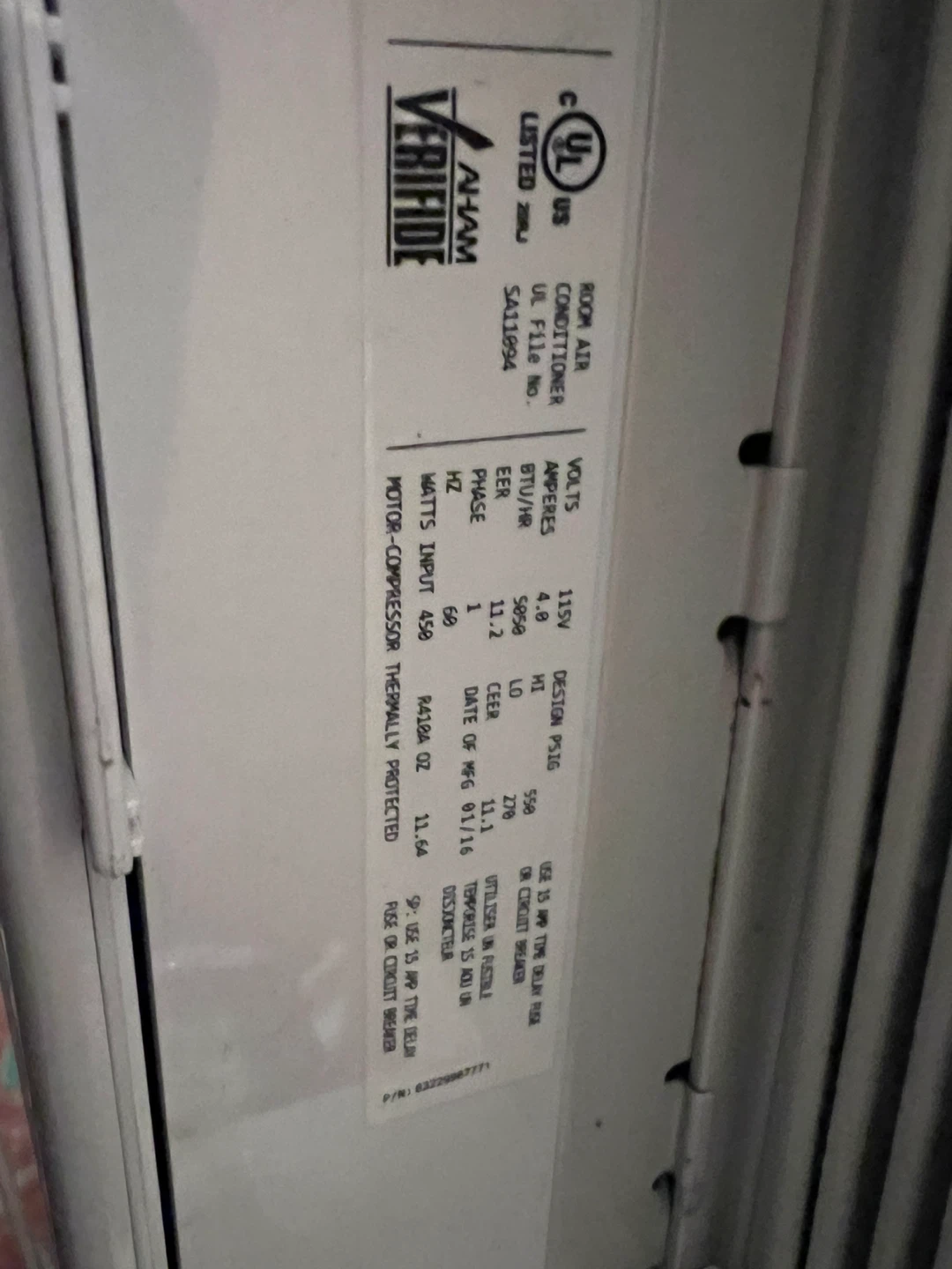GE Room Air Conditioner - photo 3