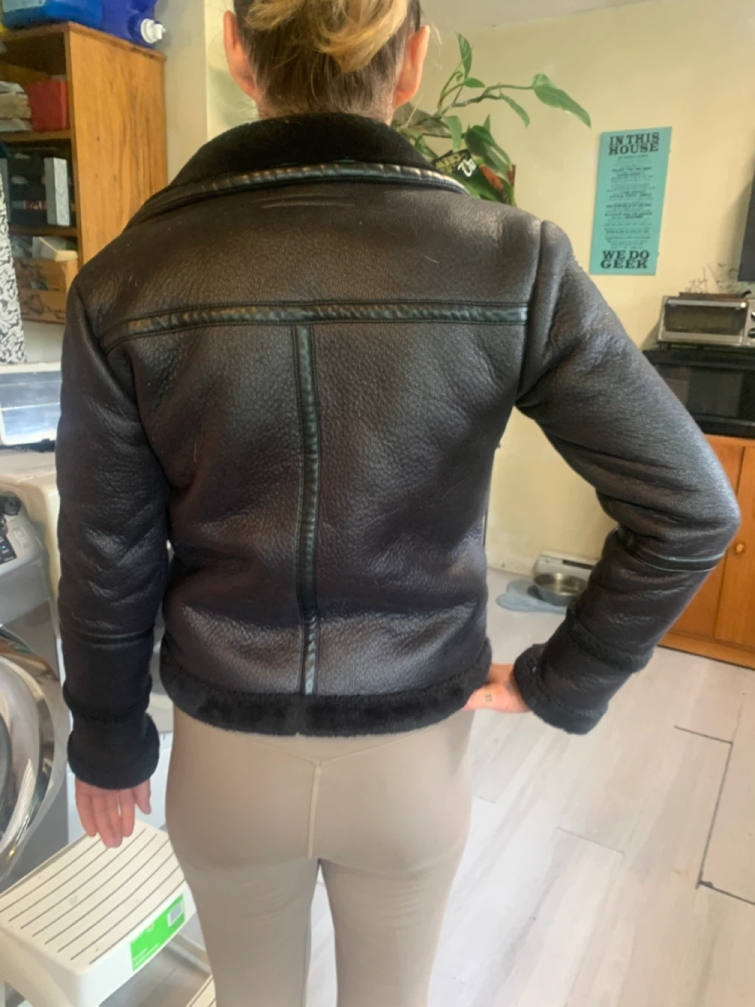 Petites Miss Selfridge Black Faux Leather Aviator Jacket - photo 4
