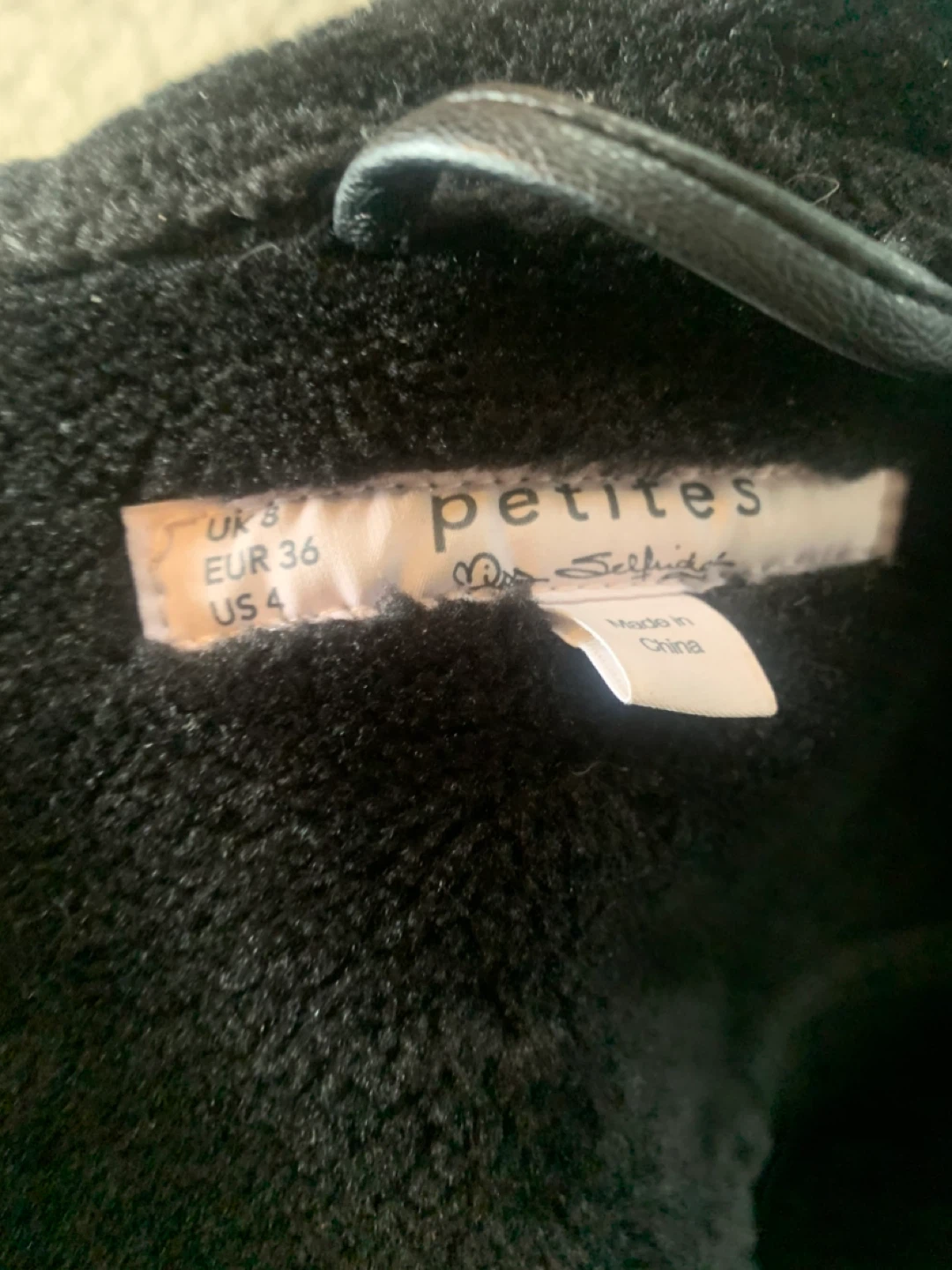 Petites Miss Selfridge Black Faux Leather Aviator Jacket - photo 5