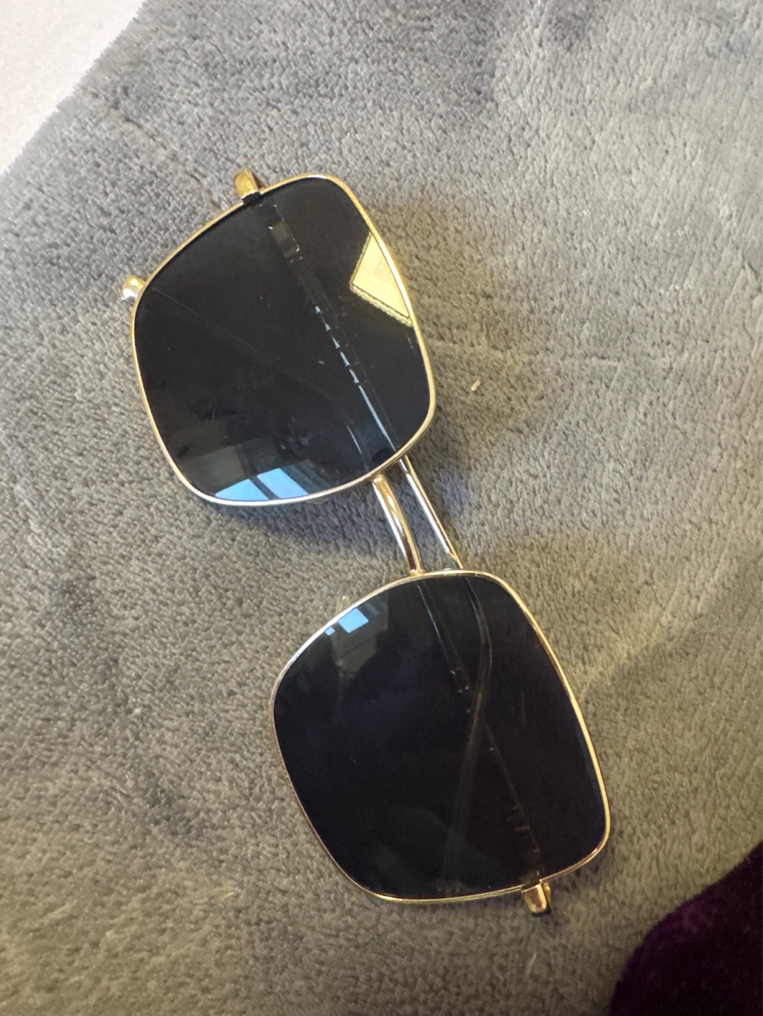 Gold-tone Square Sunglasses