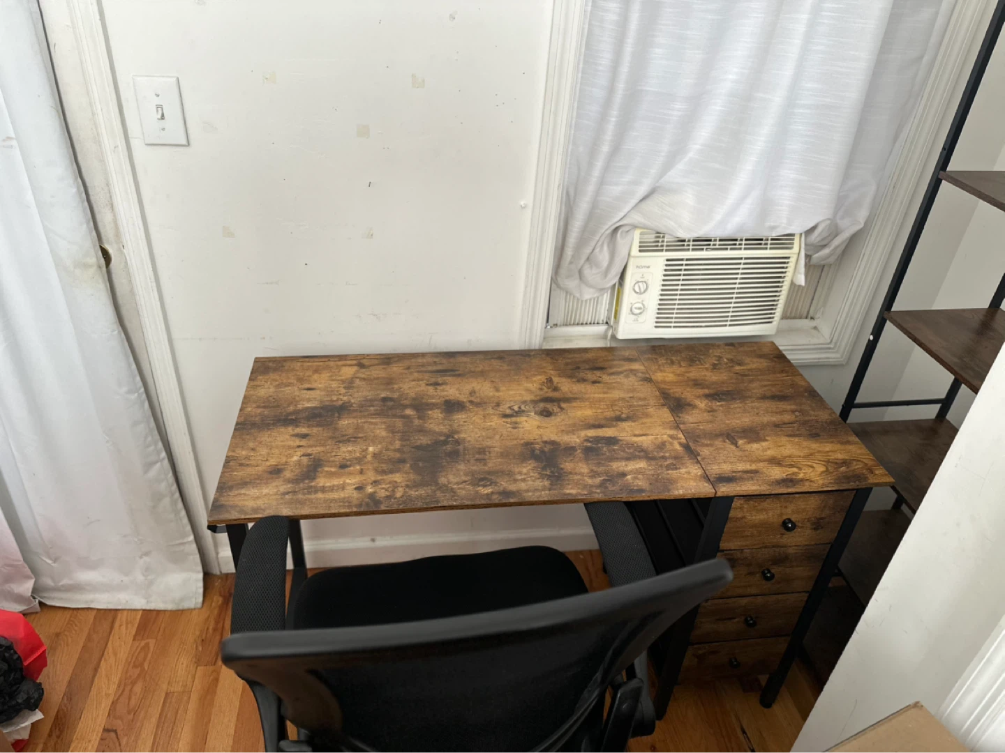 Rustic Wood Grain Desk with 4 Drawers - photo 2