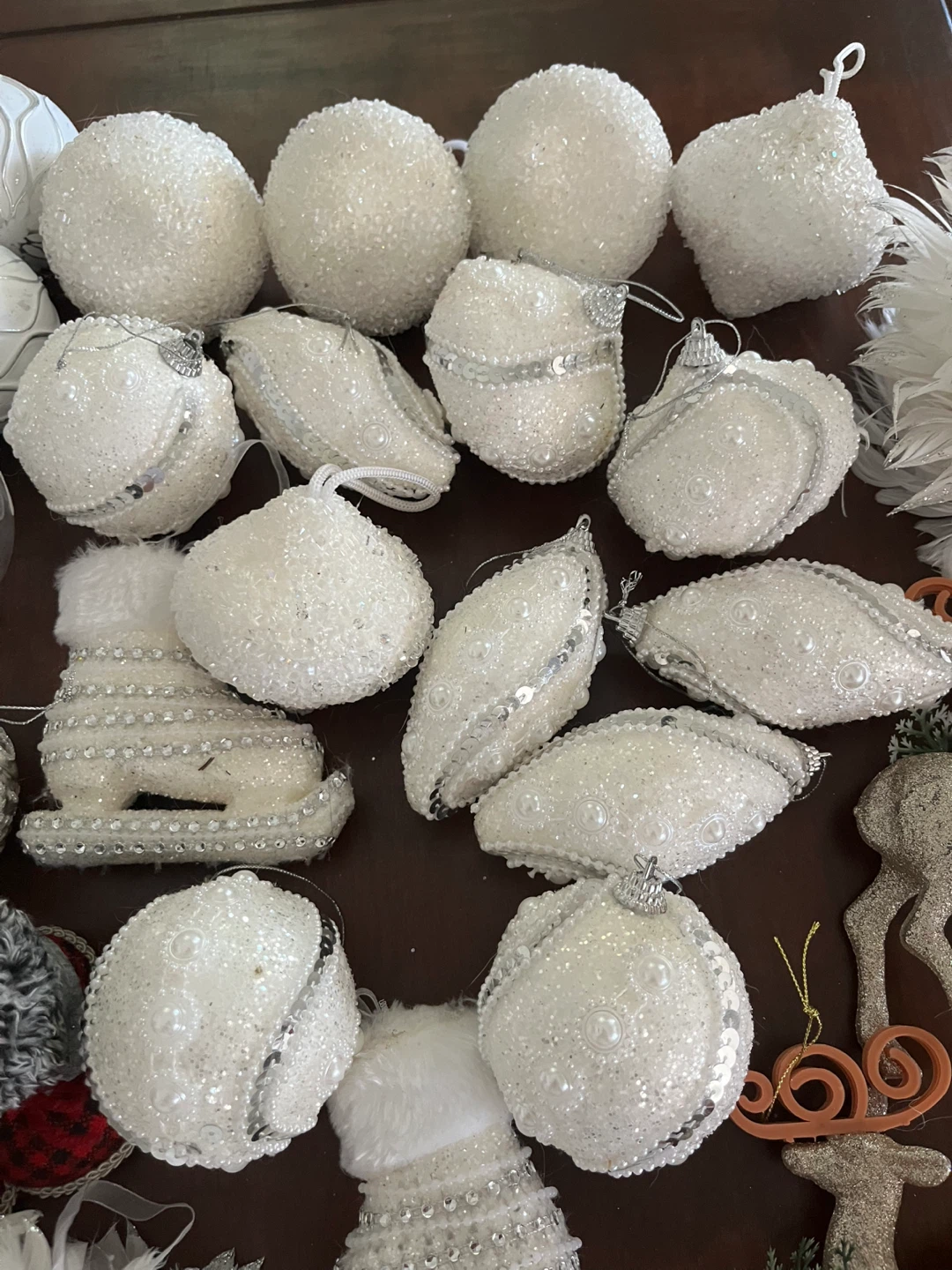 White Assorted Christmas Ornaments - photo 5