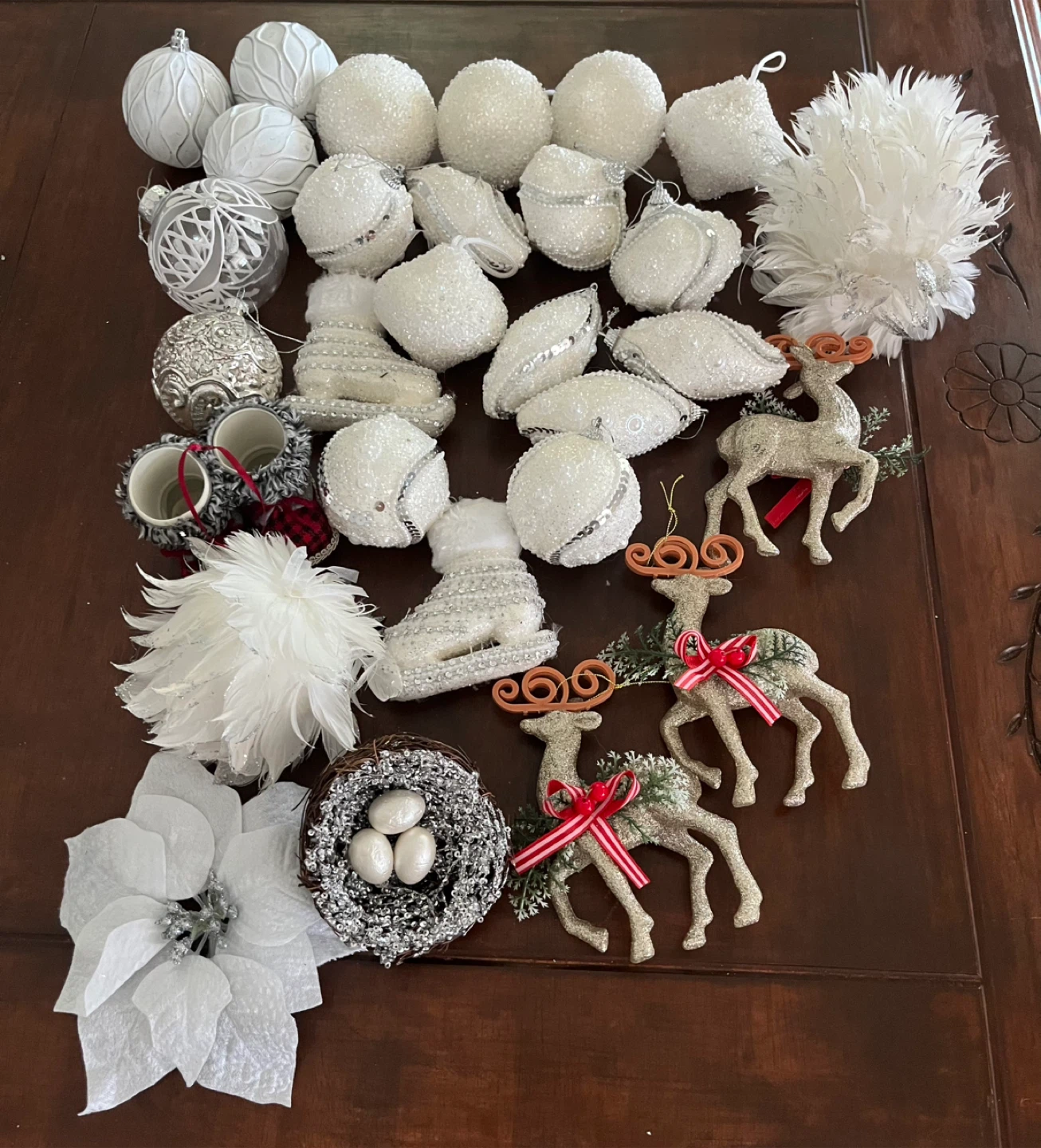 White Assorted Christmas Ornaments