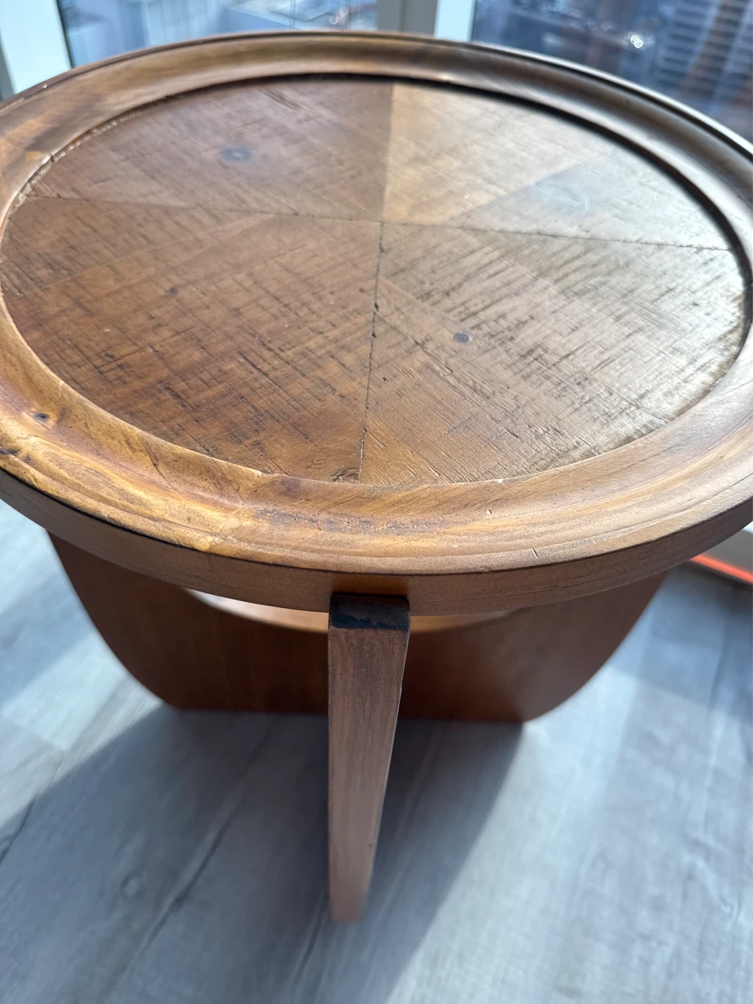 Round Wooden Accent Table - photo 5